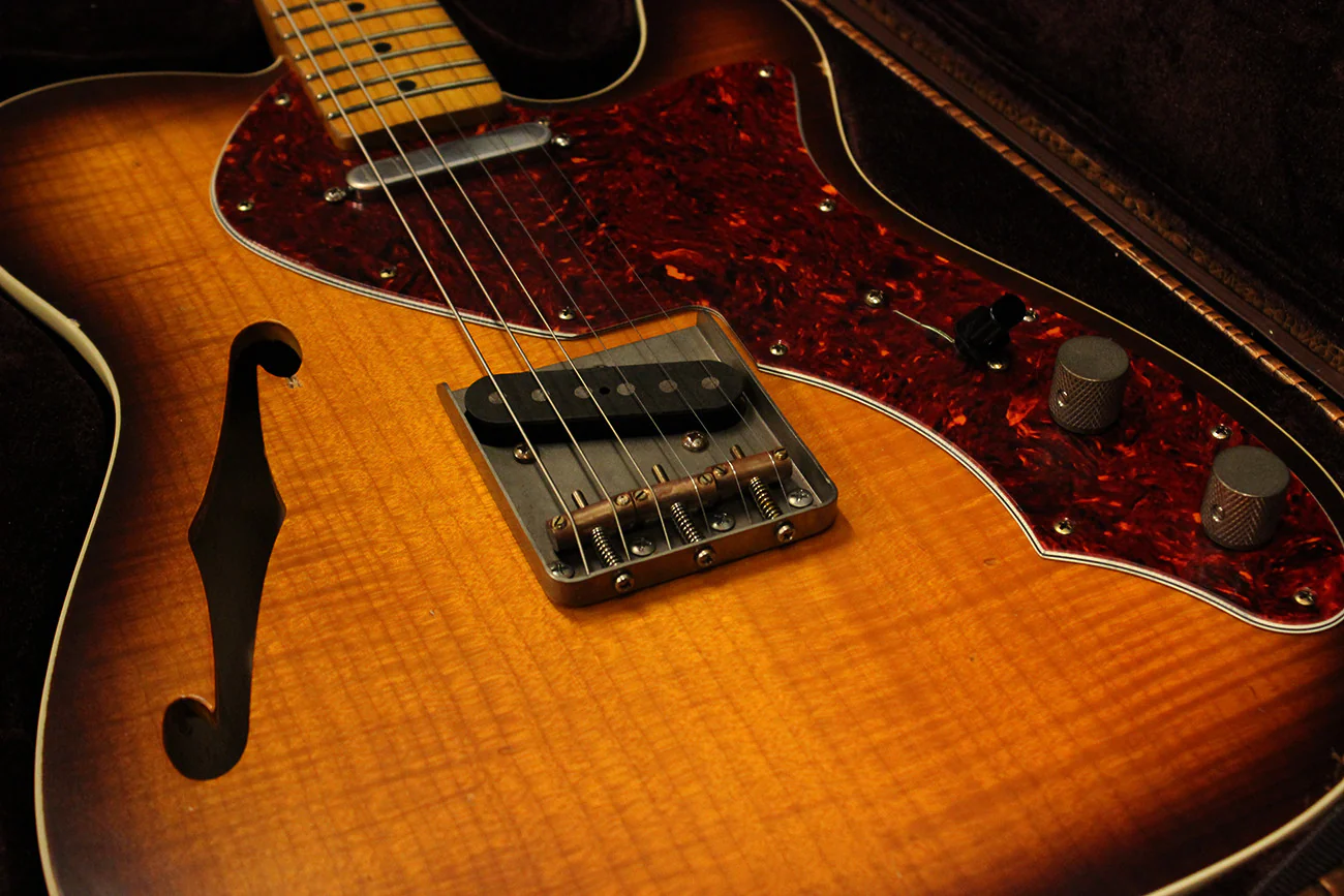Nash TC69 Thinline Flame Top Guitar - Tobacco Burst - Image 11