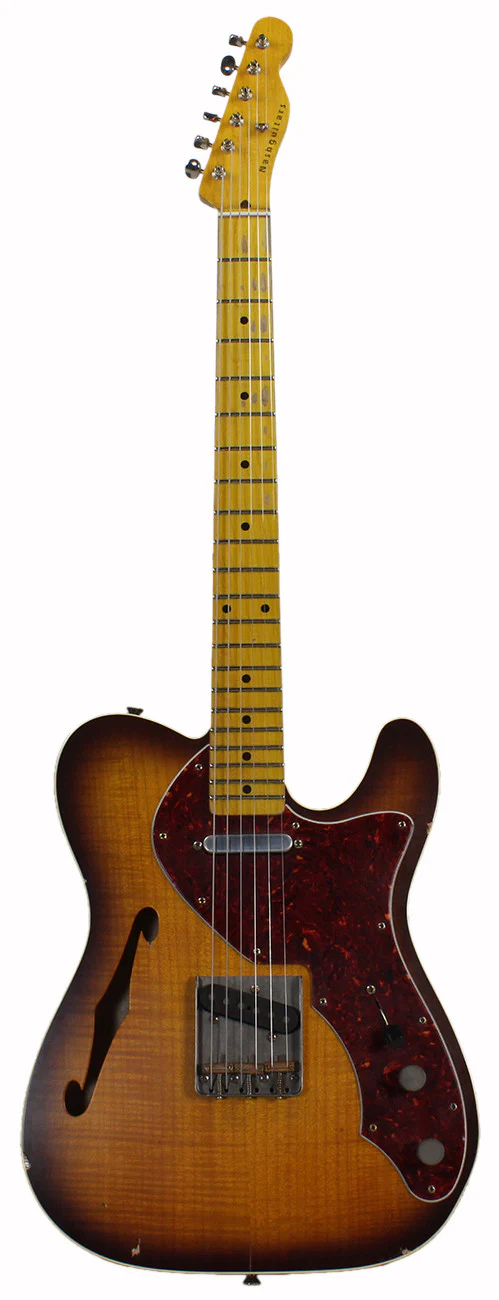Nash TC69 Thinline Flame Top Guitar - Tobacco Burst - Image 2