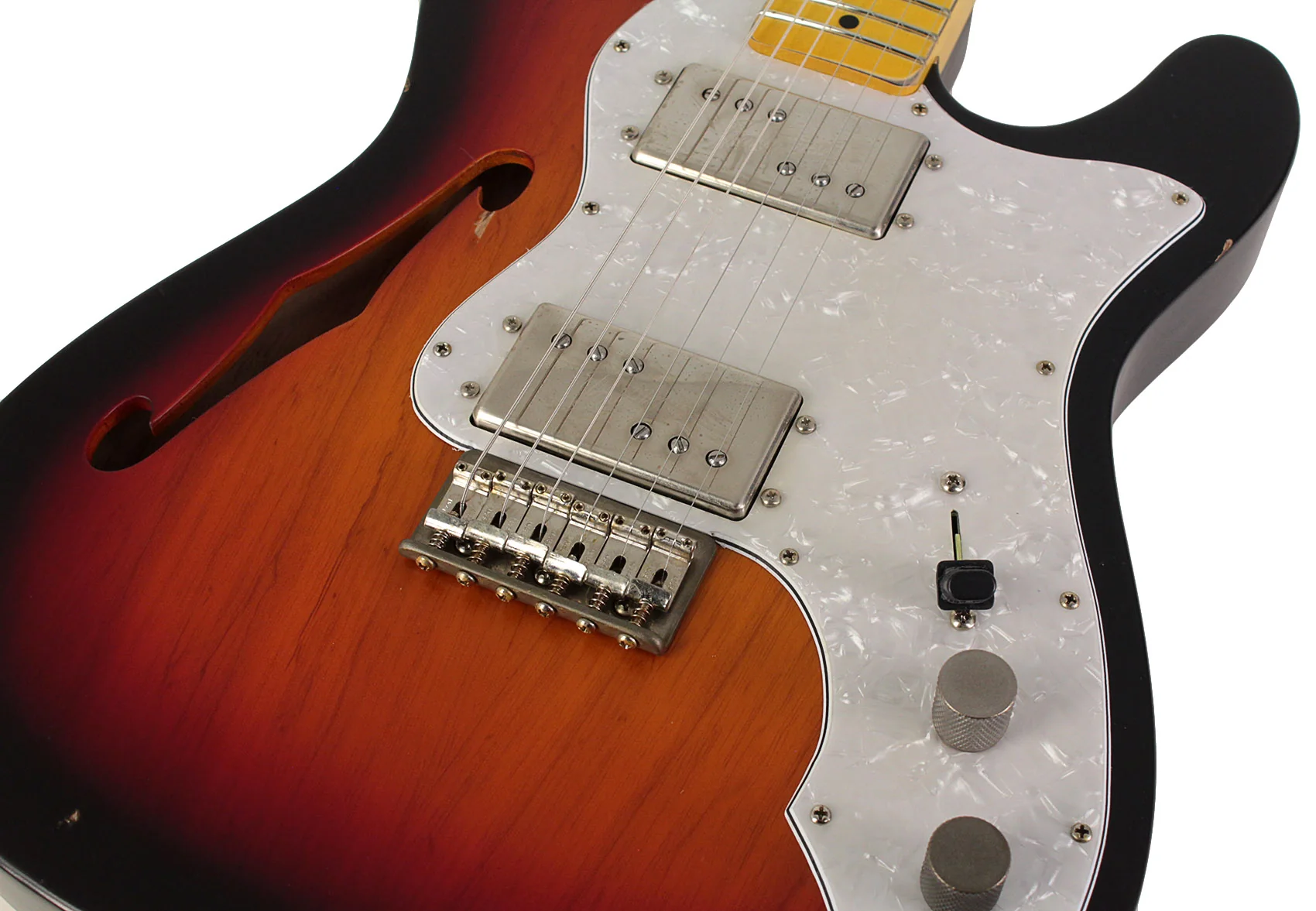 Nash T72TL Thinline Guitar, 3 Tone Sunburst, Light Aging - Image 3