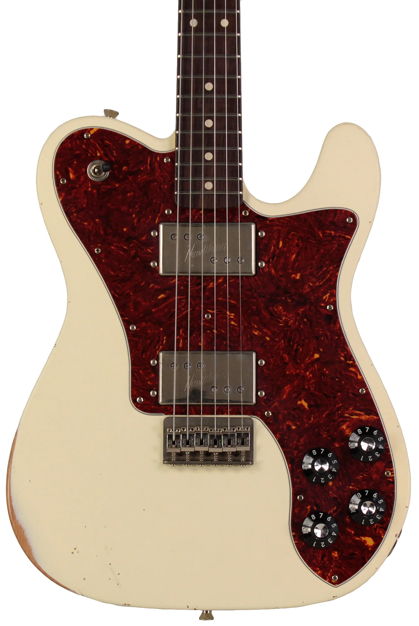 Nash T72DLX Guitar, Olympic White, Rosewood, Light Aging - Image 5