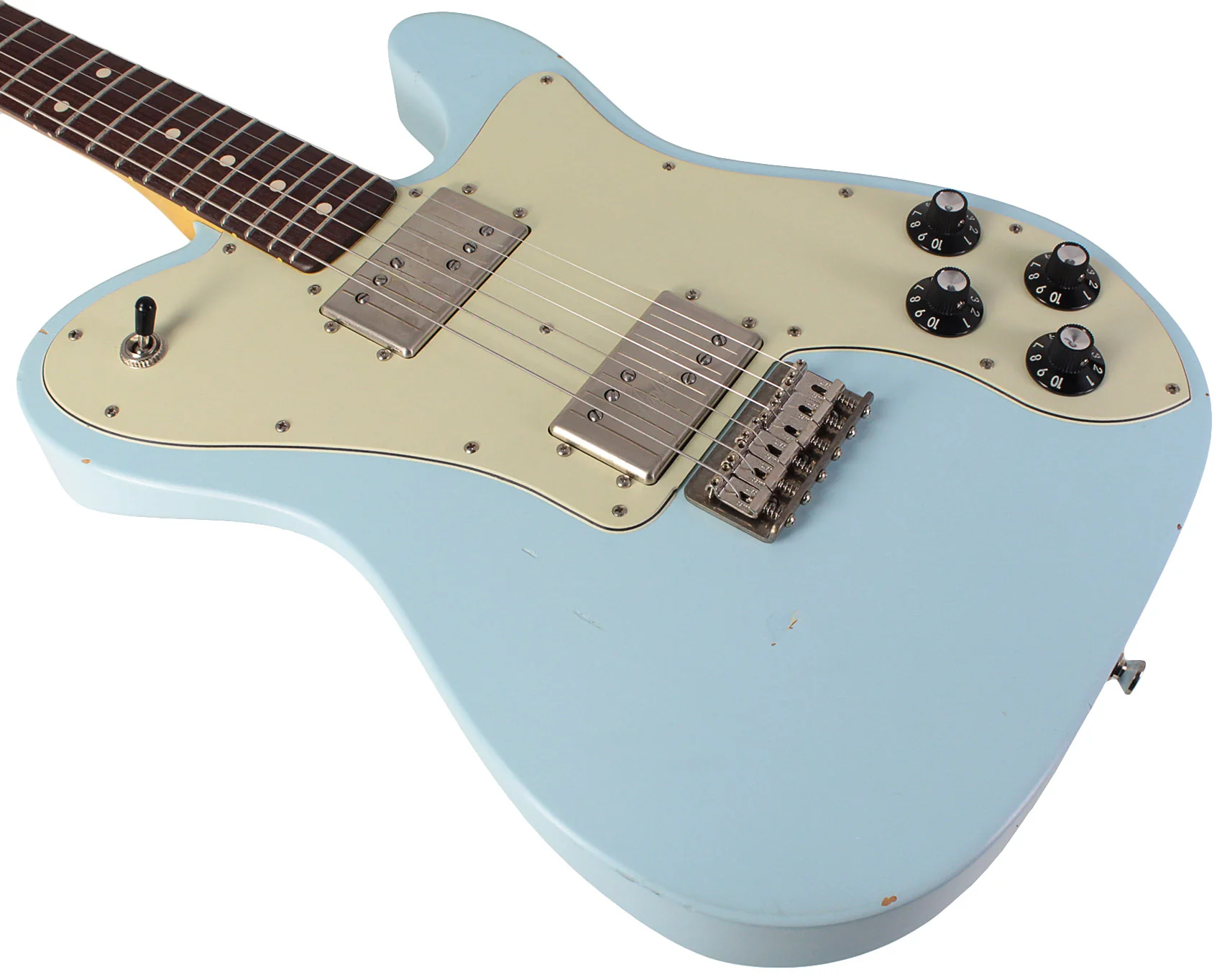 Nash T72DLX Guitar, Sonic Blue, Rosewood, Light Aging - Image 4