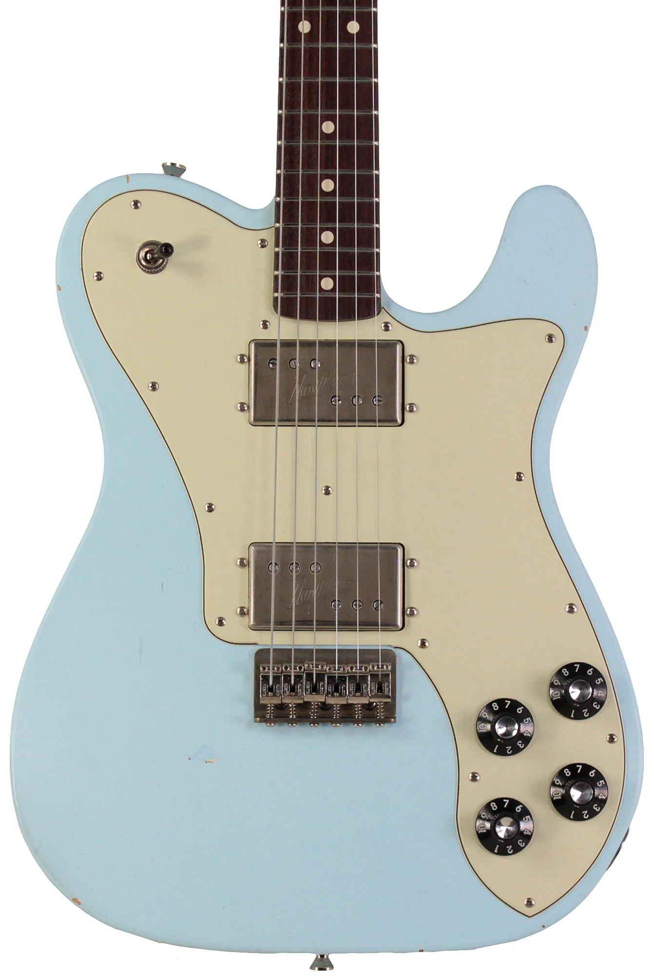 Nash T72DLX Guitar, Sonic Blue, Rosewood, Light Aging - Image 5