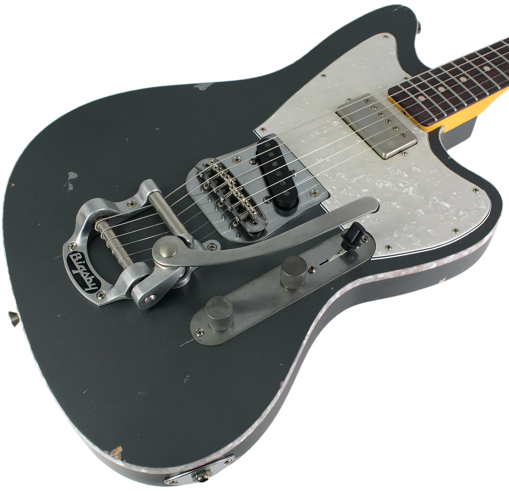 Nash TMaster Guitar, Charcoal Frost, Bigsby, Neck Humbucker - Image 2