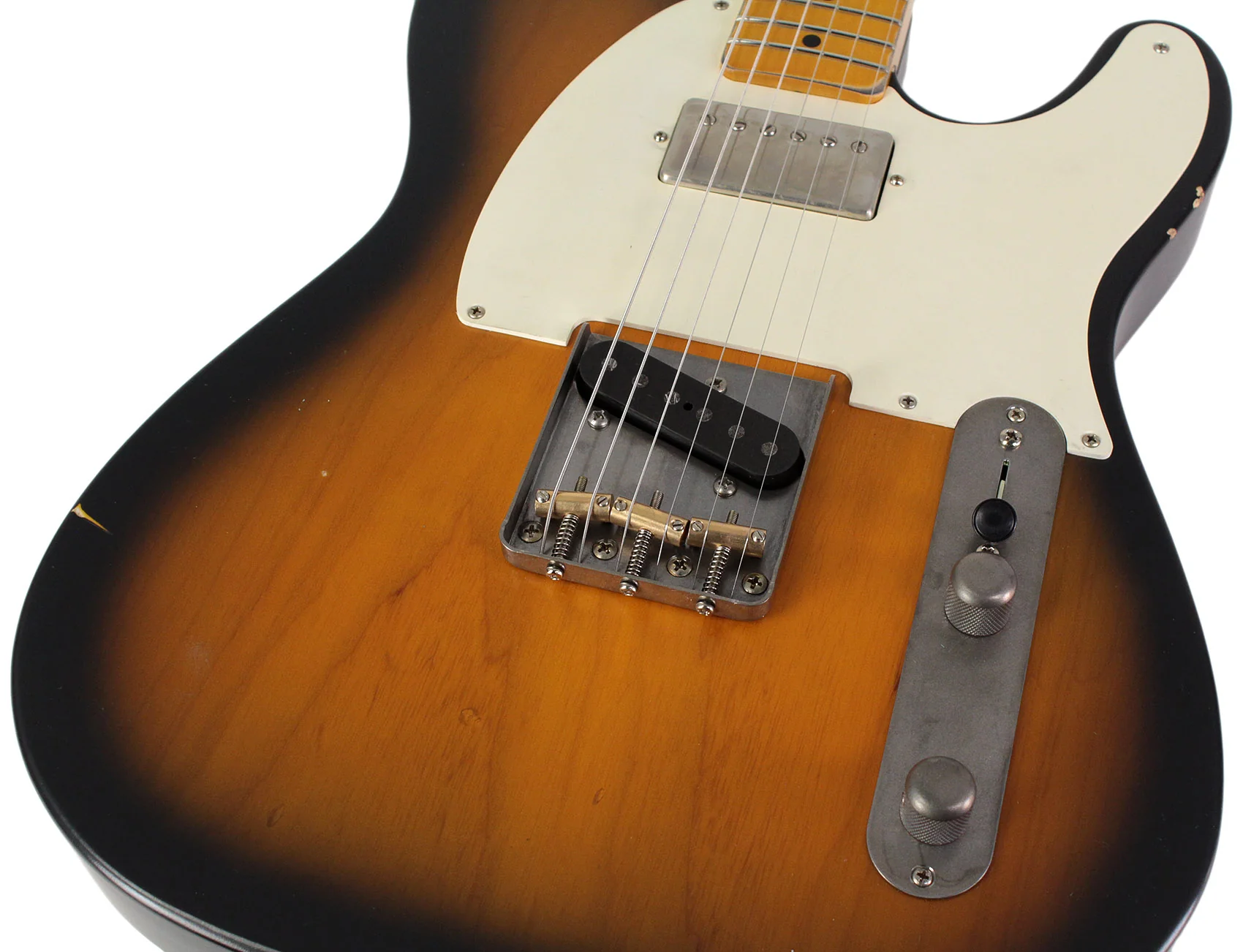 Nash T57 Guitar, 2 Tone Sunburst, Humbucker, Light Aging - Image 3