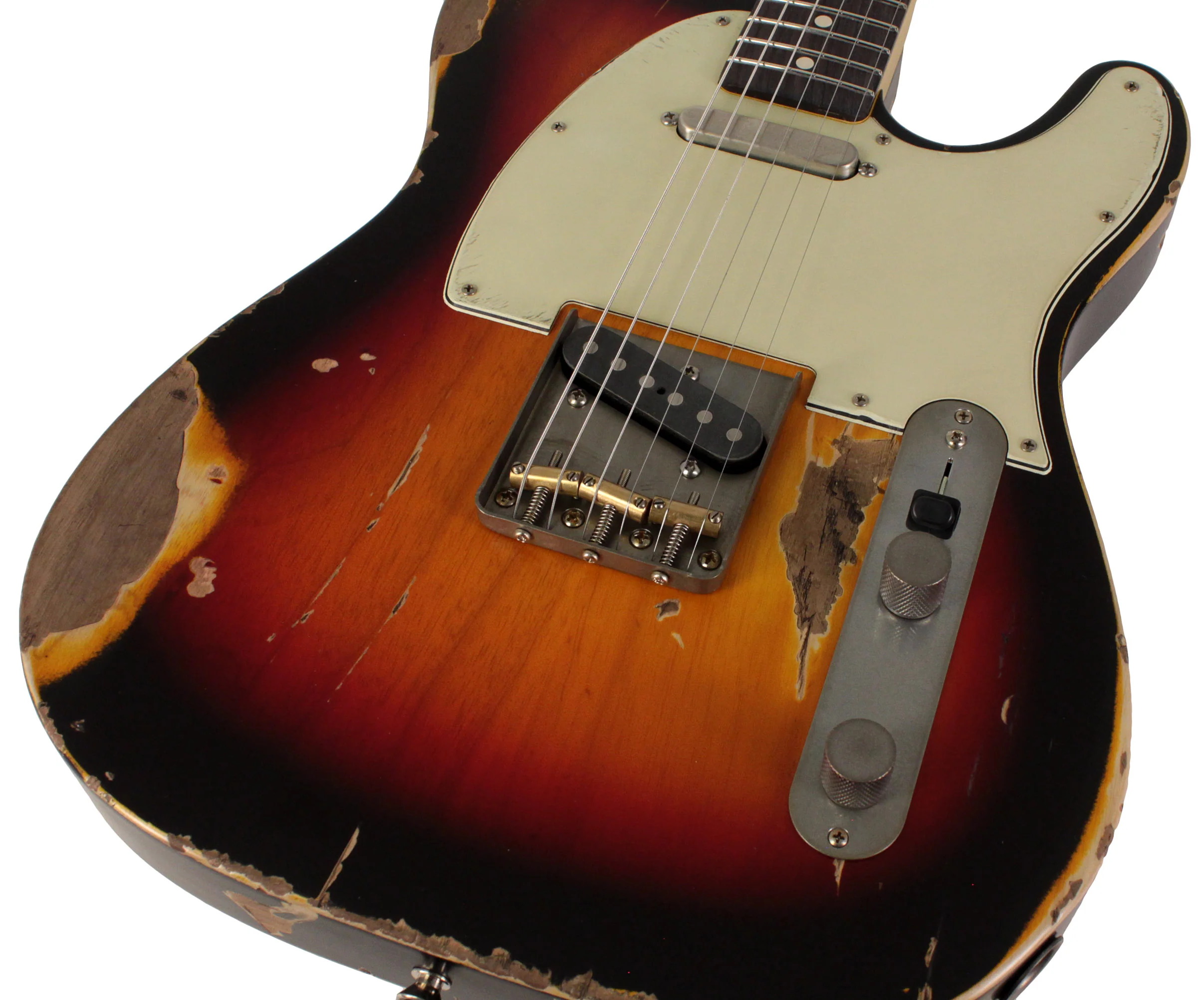 Nash T63 Guitar, 3 Tone Sunburst, Heavy Aging - Image 3