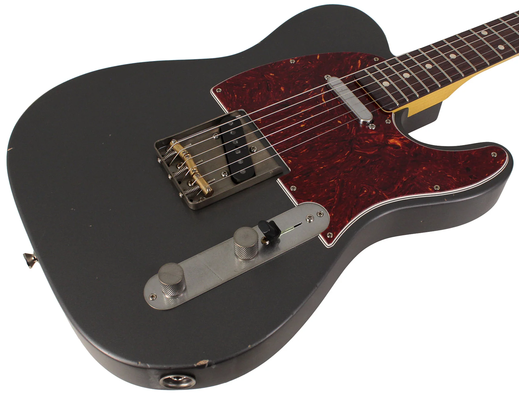 Nash T63 Guitar, Charcoal Frost Metallic, Tortoise Shell, Light Aging - Image 2