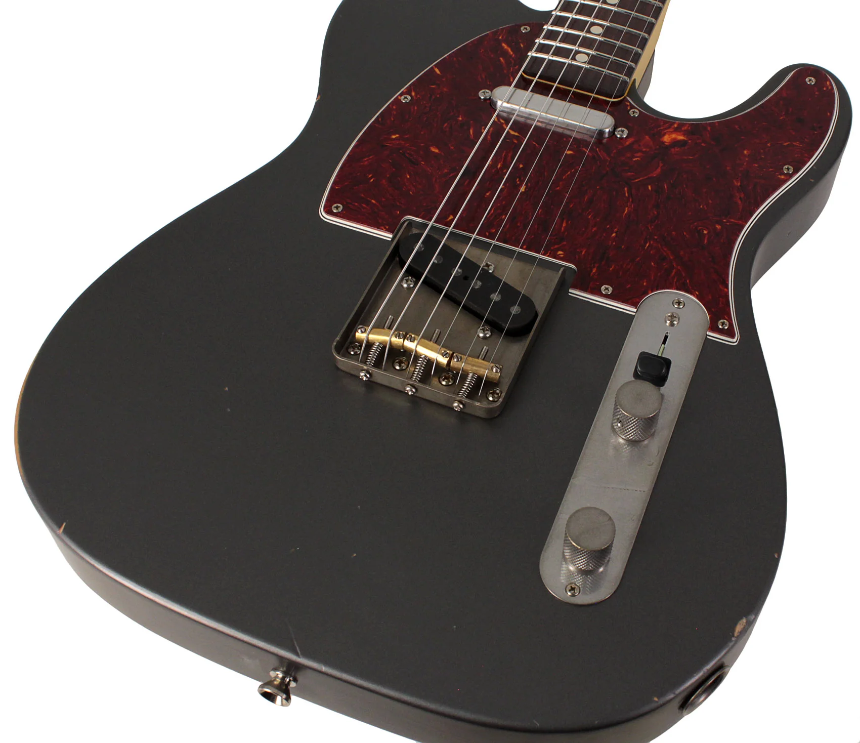 Nash T63 Guitar, Charcoal Frost Metallic, Tortoise Shell, Light Aging - Image 3