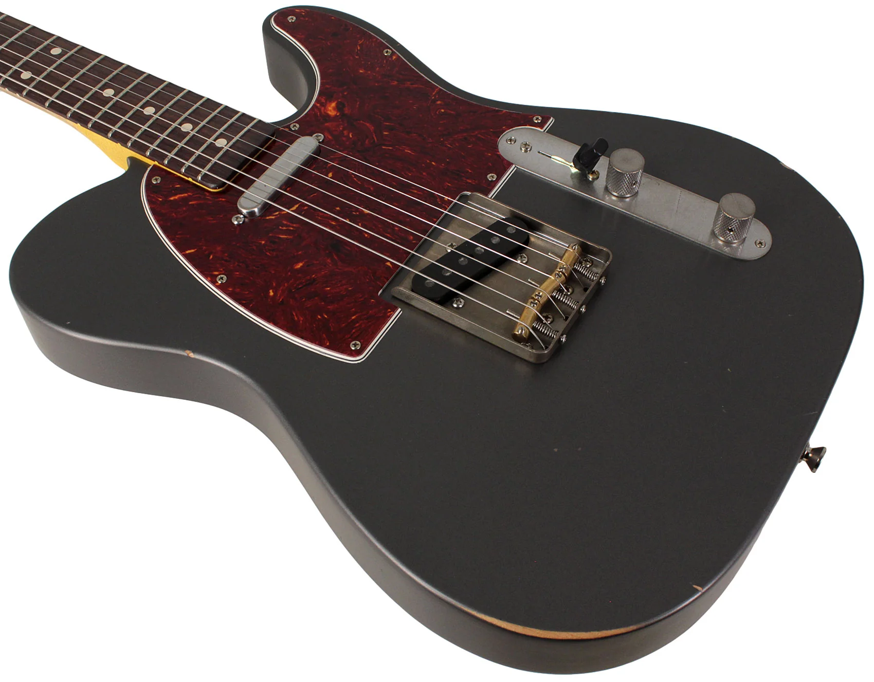 Nash T63 Guitar, Charcoal Frost Metallic, Tortoise Shell, Light Aging - Image 4