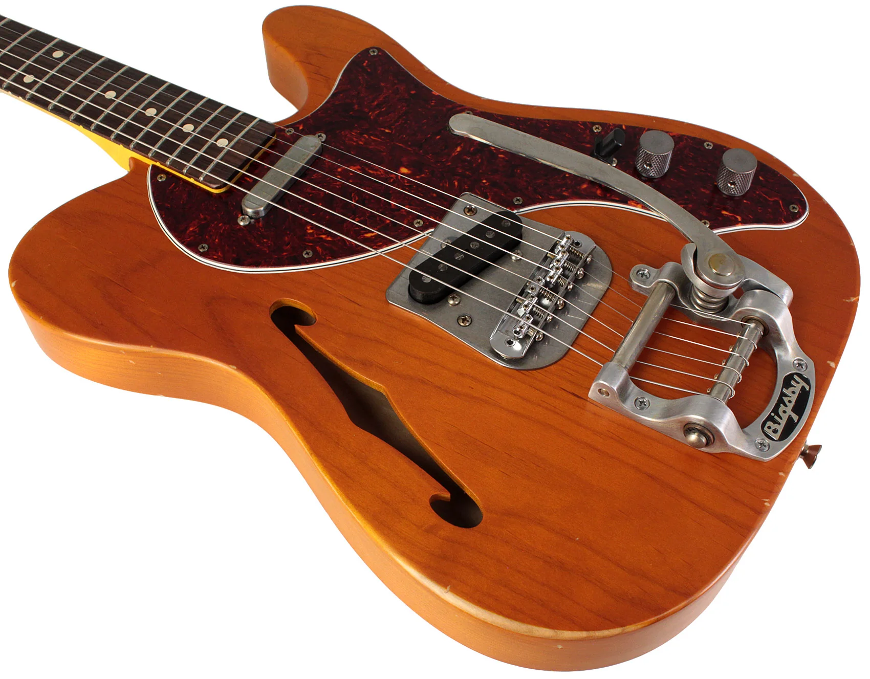 Nash T69TL Thinline Guitar, Amber, Bigsby - Image 4