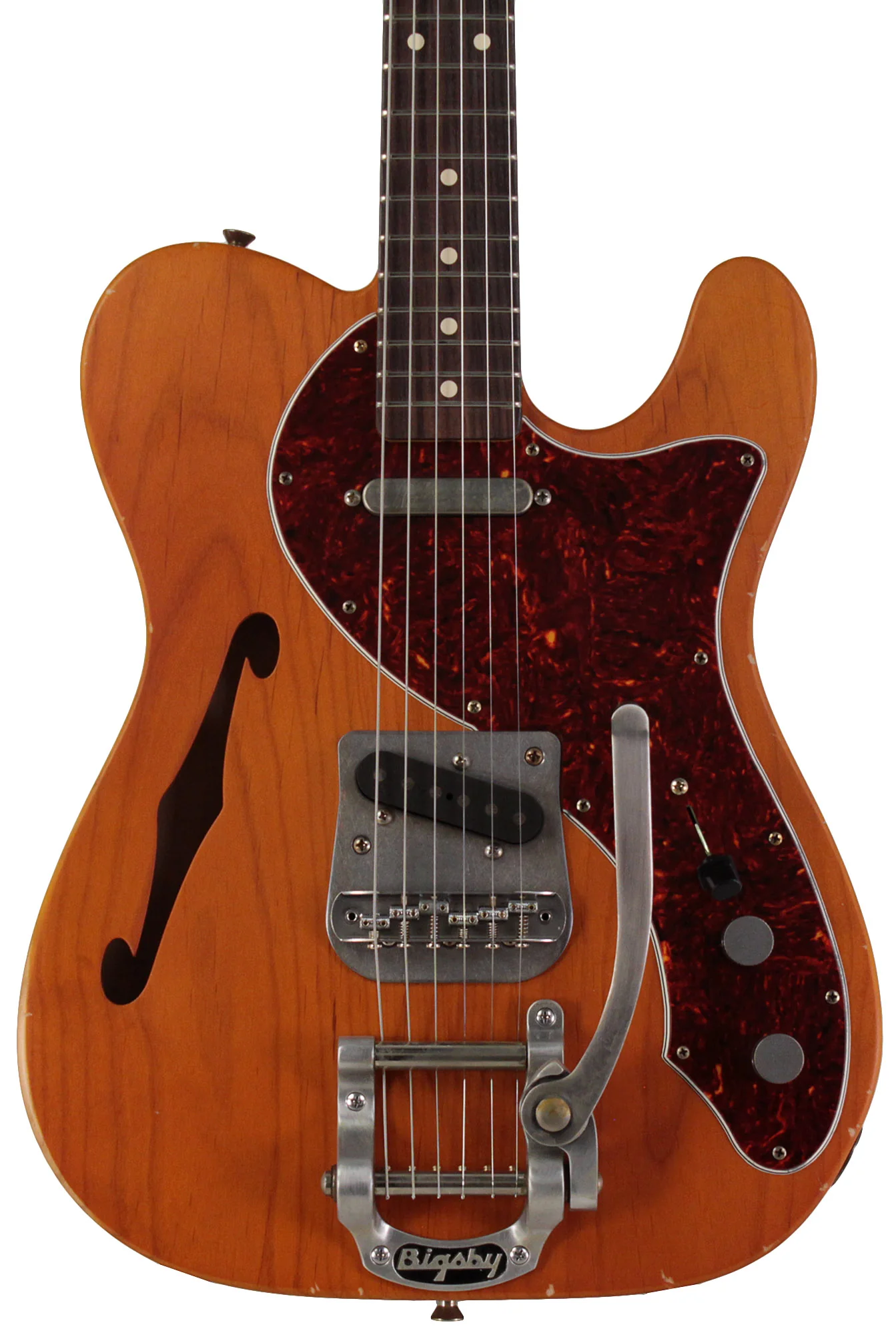 Nash T69TL Thinline Guitar, Amber, Bigsby - Image 5