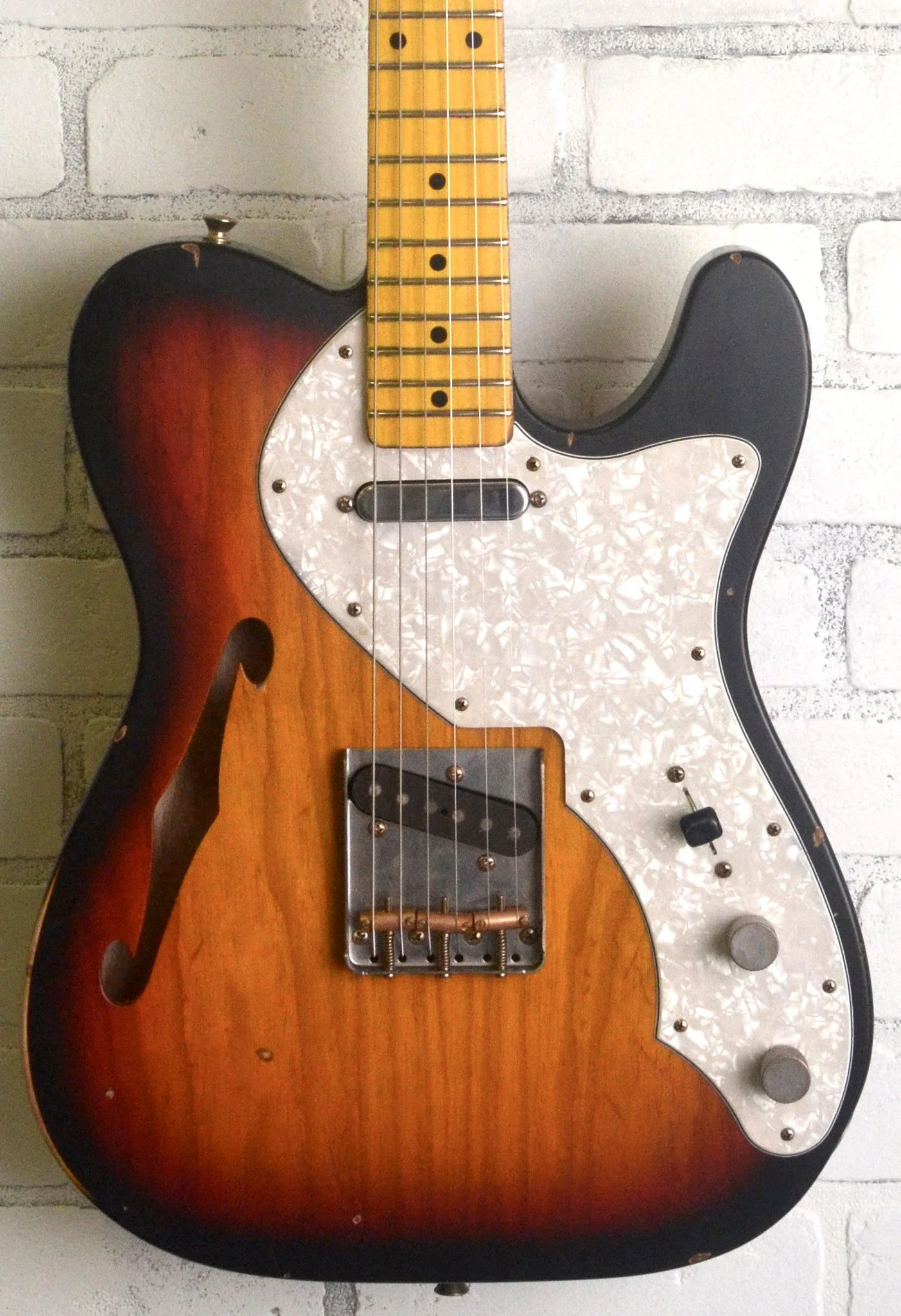 Nash T69TL Thin Line Guitar, 3 Tone Sunburst - Image 12