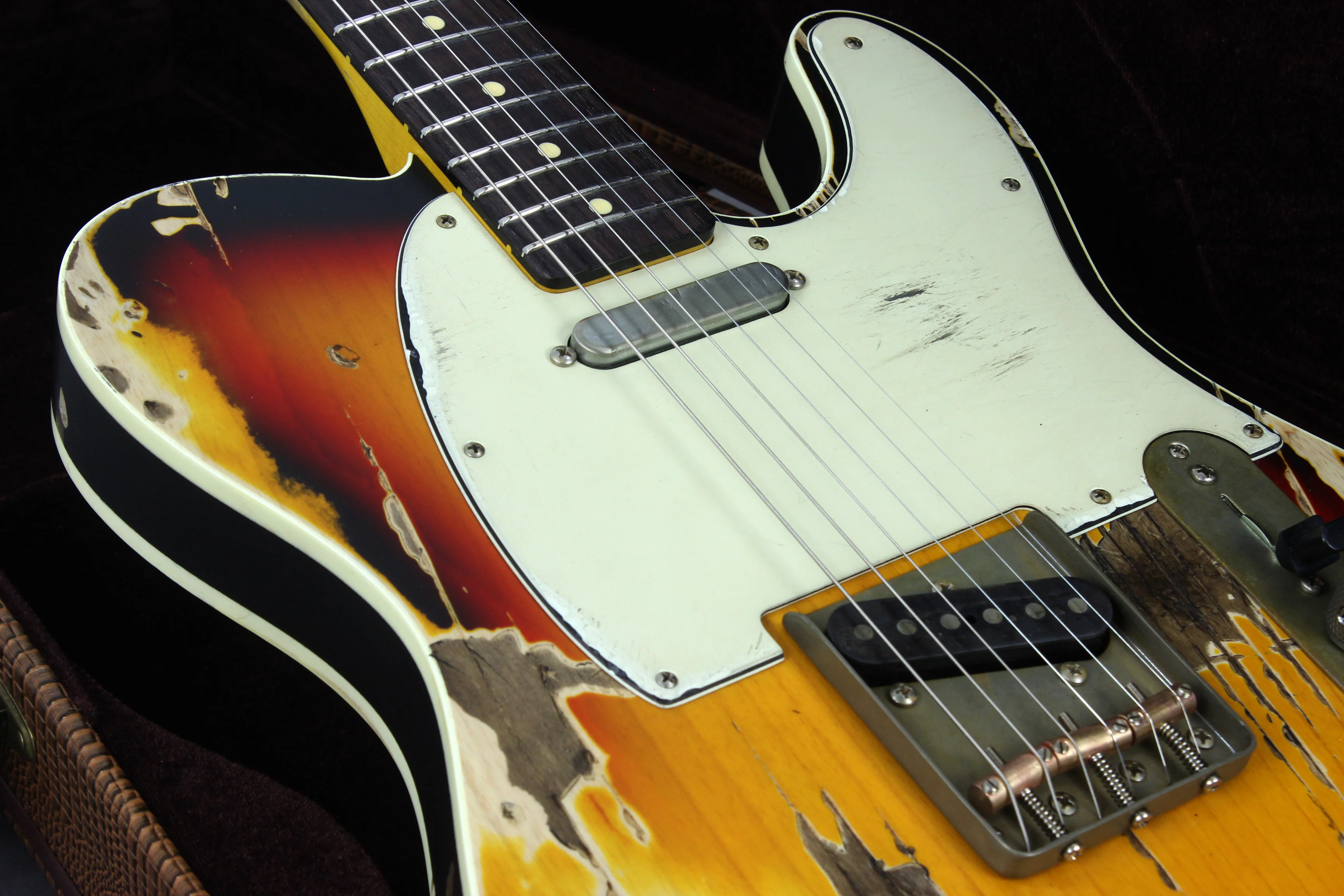 Nash T63DB Guitar, 3-Tone Burst, Extra-Heavy Aging - Image 11