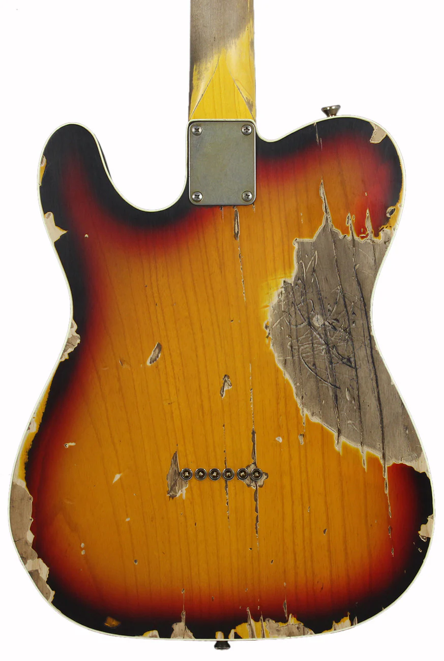 Nash T63DB Guitar, 3-Tone Burst, Extra-Heavy Aging - Image 4