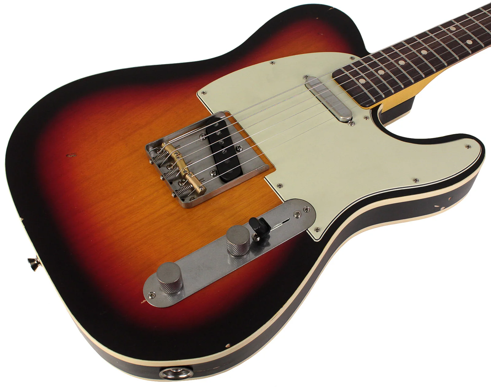 Nash T63DB Guitar, Double Bound, 3-Tone Sunburst, Light Aging - Image 2