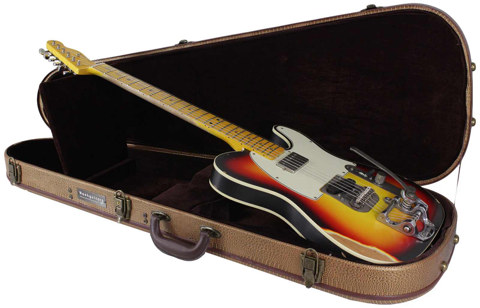 Nash T63DB Guitar, 3 Tone Sunburst, Bigsby, Neck Humbucker - Image 9