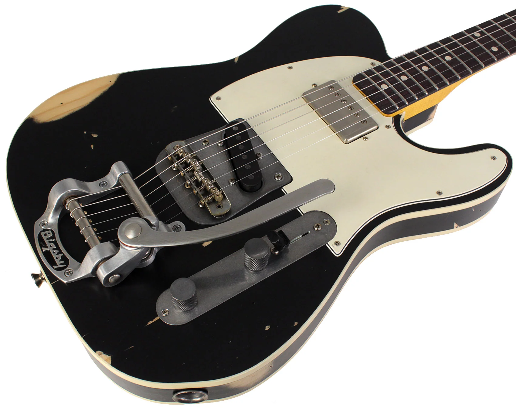 Nash T63DB Guitar, Black, Bigsby, Neck Humbucker - Image 2
