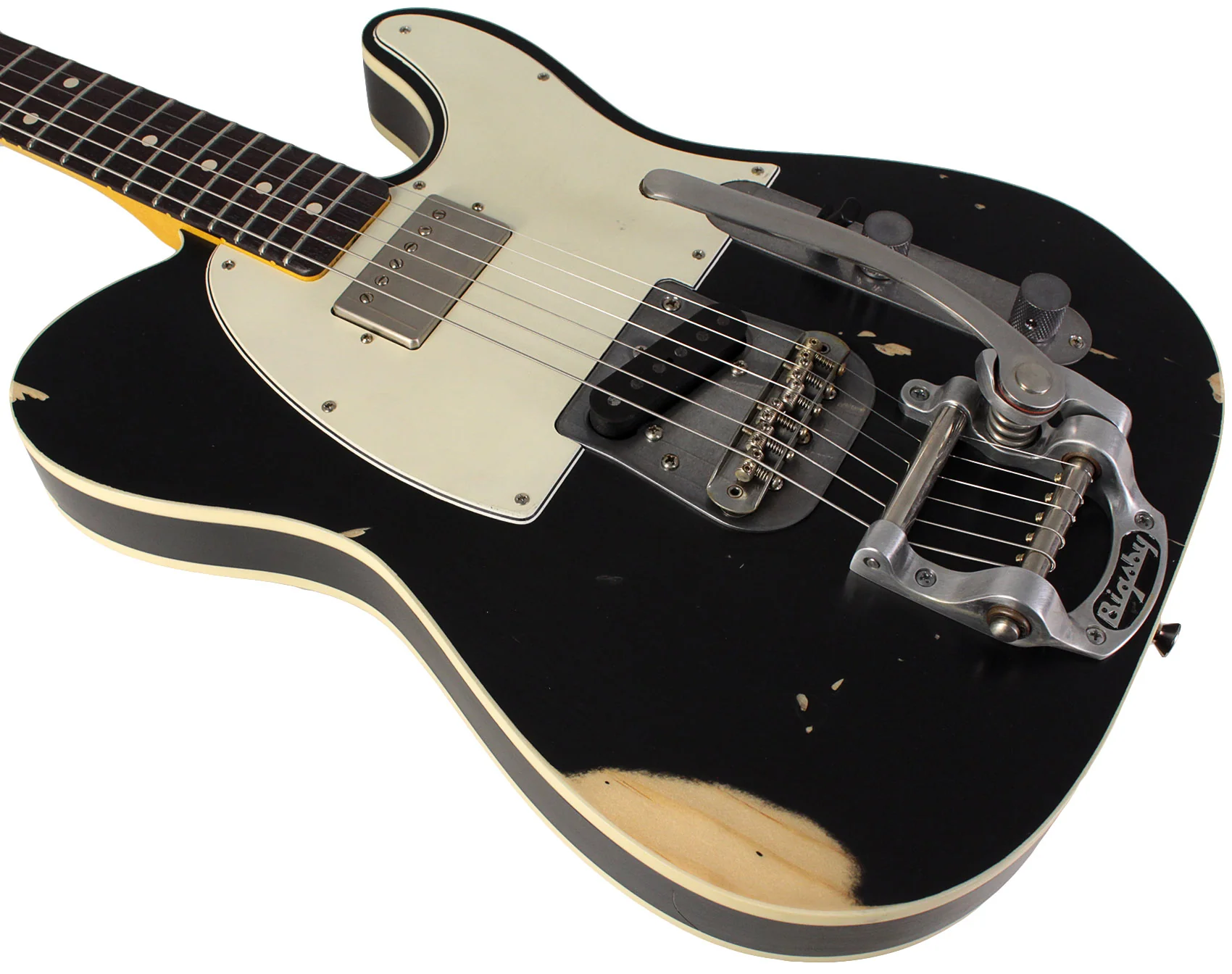 Nash T63DB Guitar, Black, Bigsby, Neck Humbucker - Image 4
