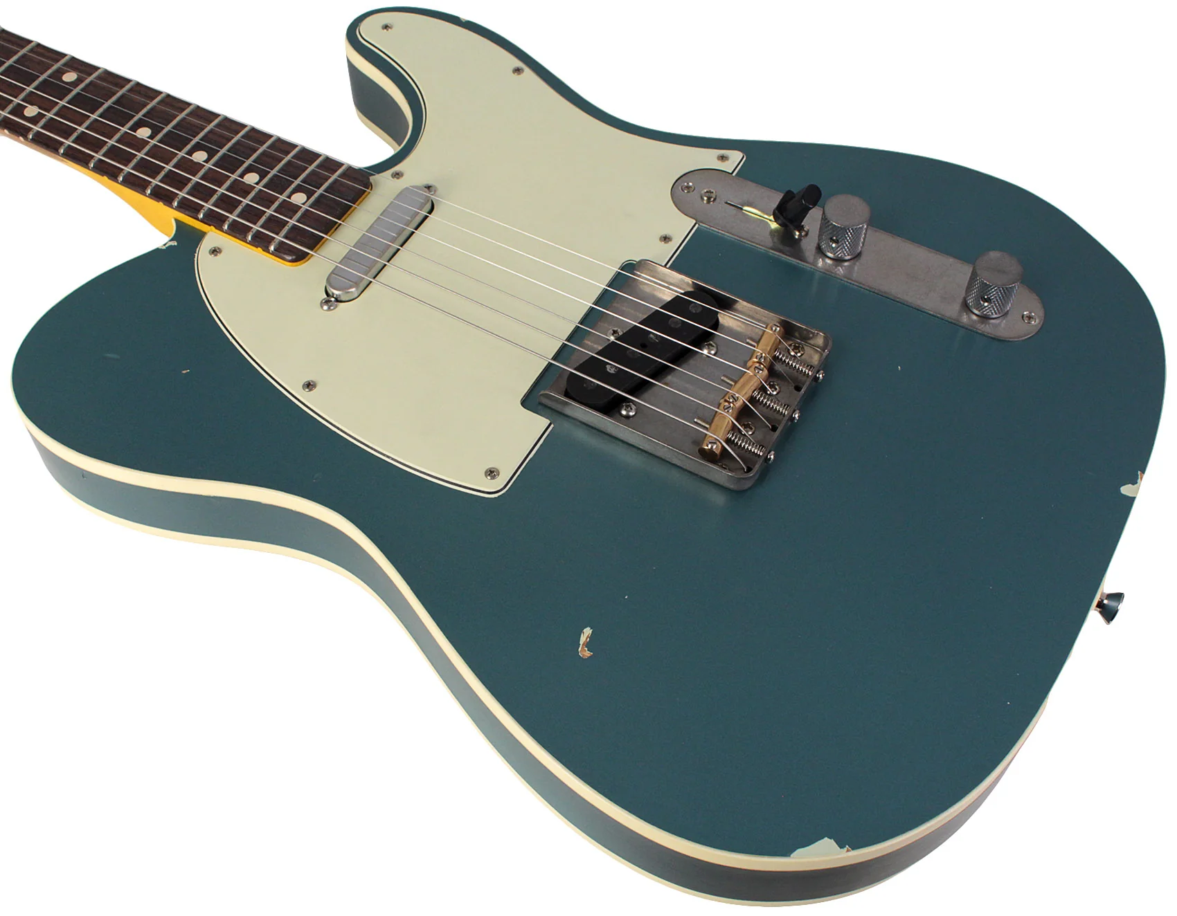Nash T63DB Guitar, Double Bound, Ocean Turquoise Metallic, Light Aging - Image 4