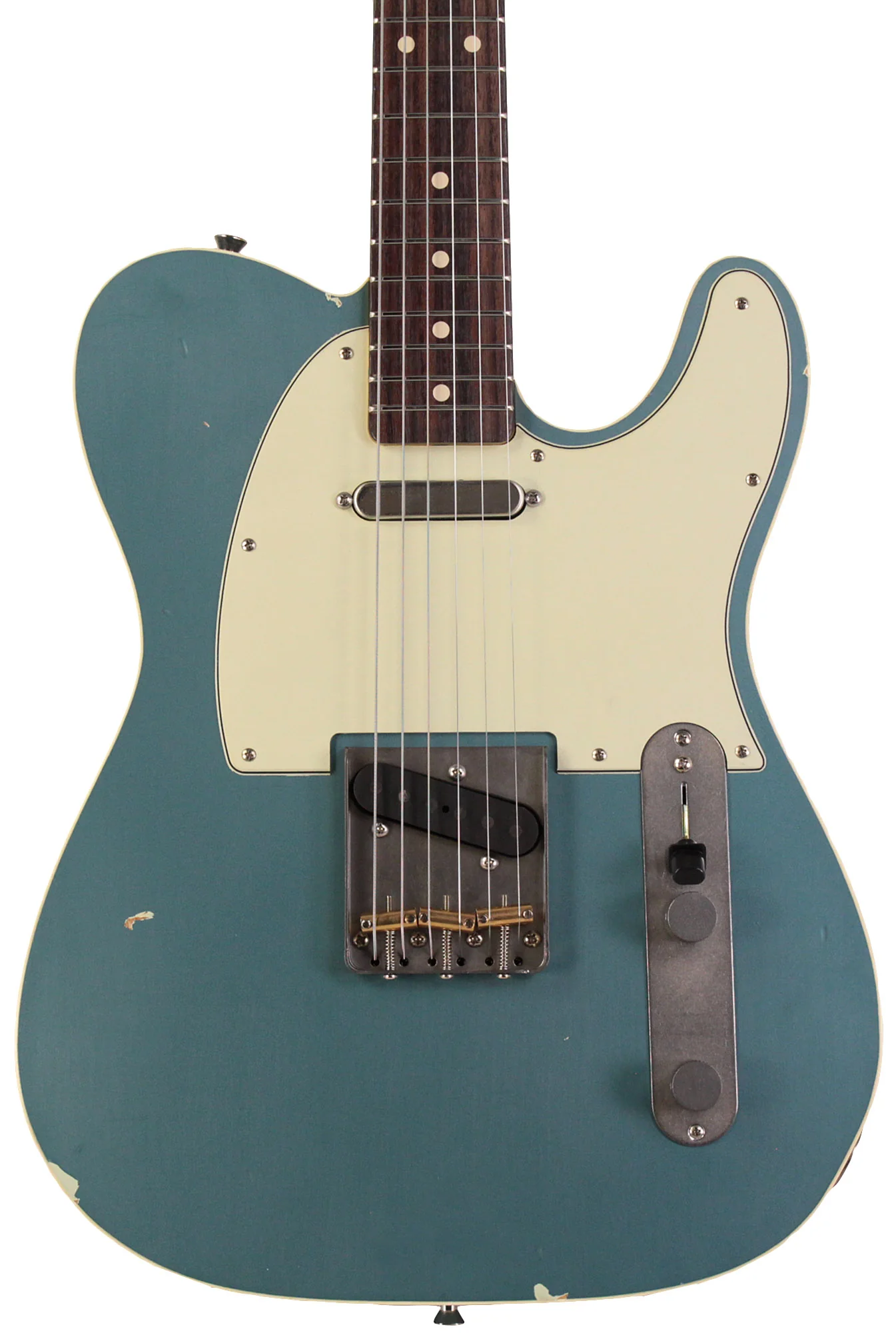 Nash T63DB Guitar, Double Bound, Ocean Turquoise Metallic, Light Aging - Image 5
