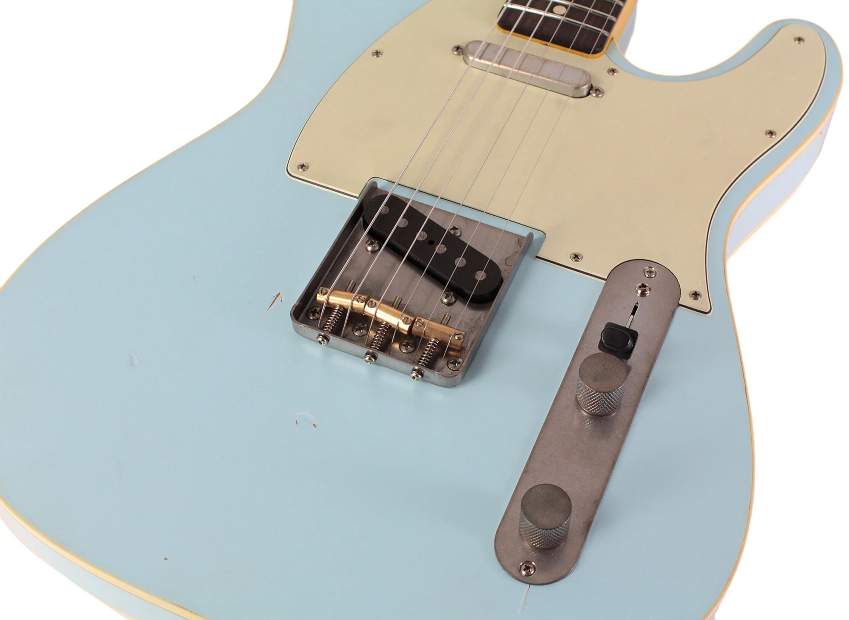 Nash T63DB Guitar, Double Bound, Sonic Blue, Light Aging - Image 3