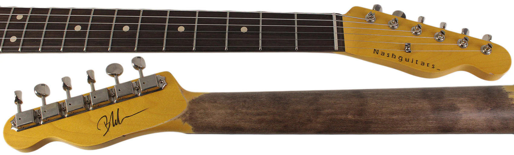 Nash T63DB Guitar, Double Bound, Sonic Blue, Light Aging - Image 8