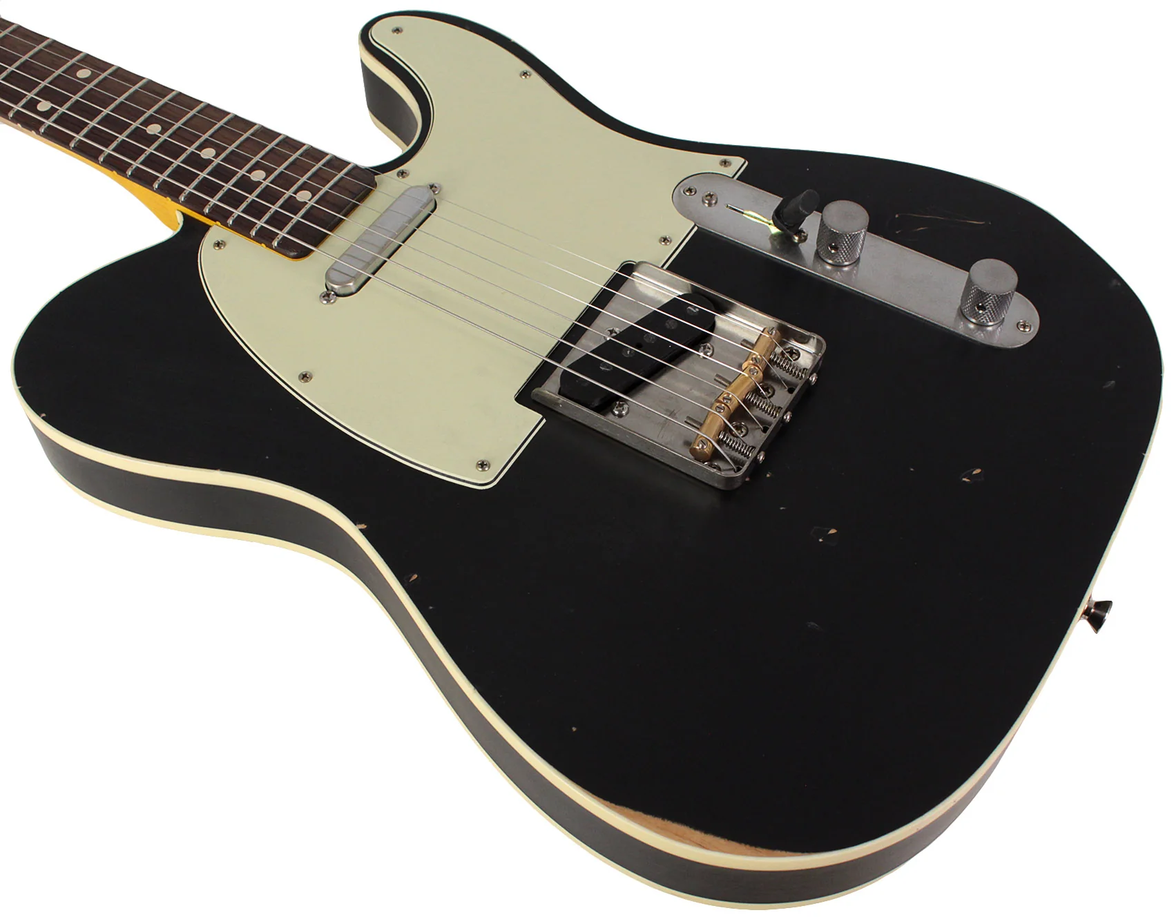 Nash T63DB Guitar, Double Bound, Black, Light Aging - Image 4