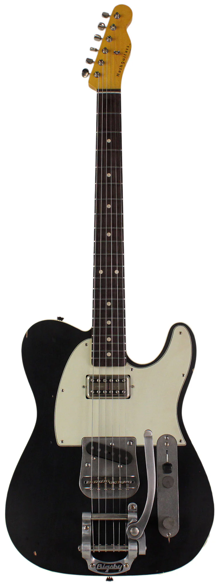 Nash T63DB Guitar, Double Bound, Bigsby, Lollartron, Black, Light Aging