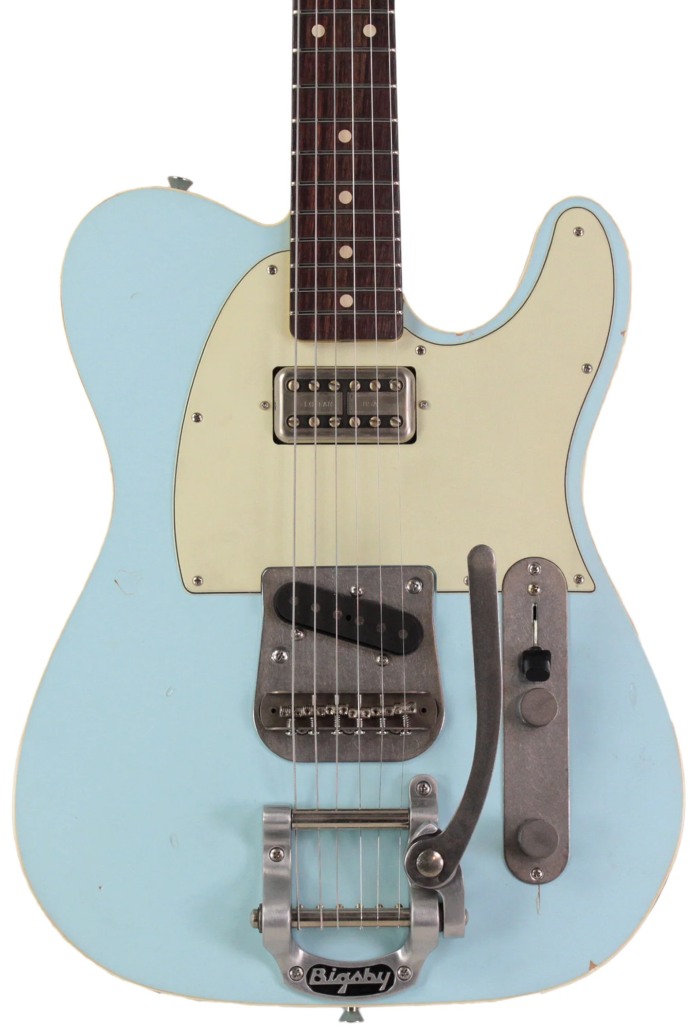 Nash T63DB Guitar, Double Bound, Bigsby, Lollartron, Sonic Blue, Light Aging - Image 6