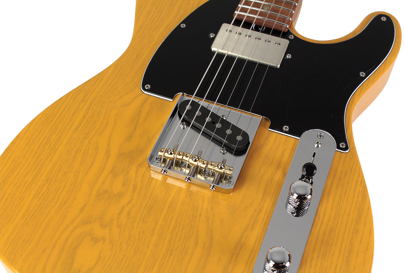 Suhr Select Classic T HS Roasted, Flamed, Swamp Ash, Butterscotch Blonde, Hardshell - Image 4