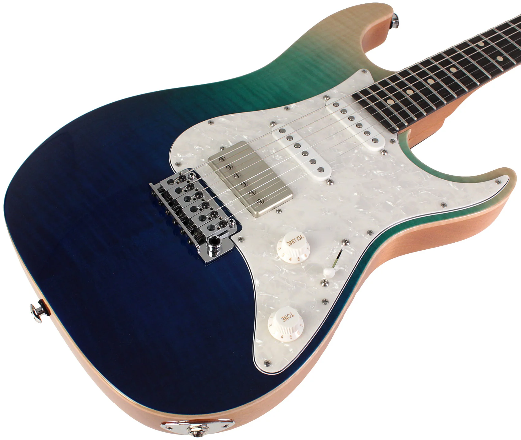 Suhr Select Standard Plus Mahogany Guitar, Aqua Blue Gradient - Image 2
