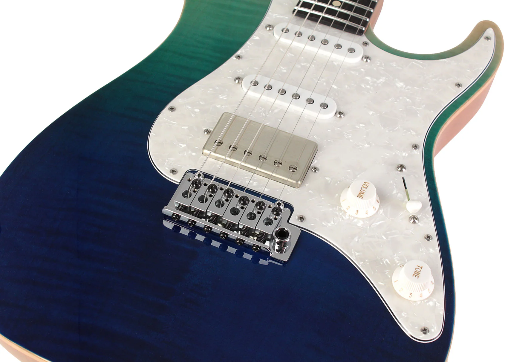 Suhr Select Standard Plus Mahogany Guitar, Aqua Blue Gradient - Image 3
