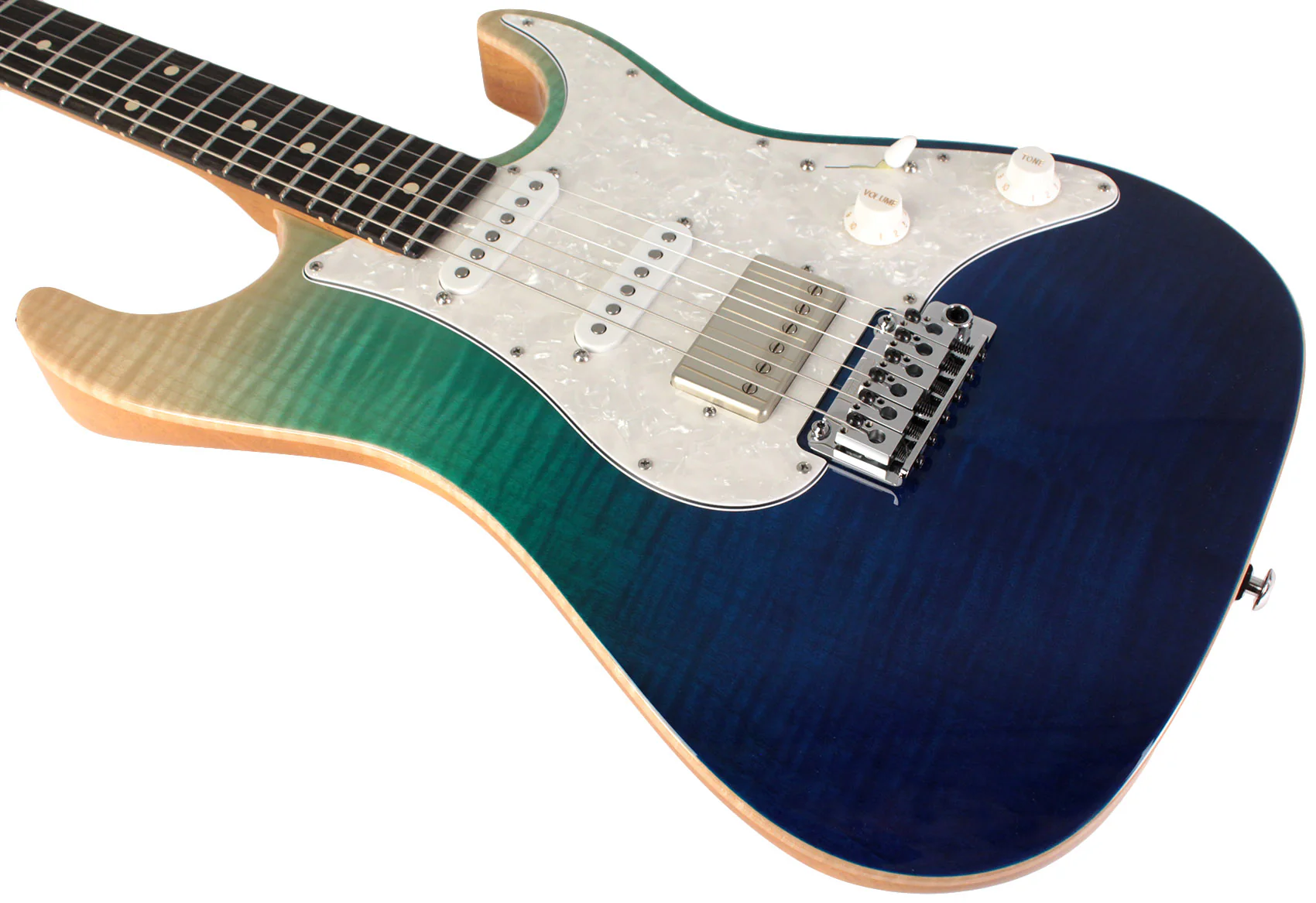 Suhr Select Standard Plus Mahogany Guitar, Aqua Blue Gradient - Image 4
