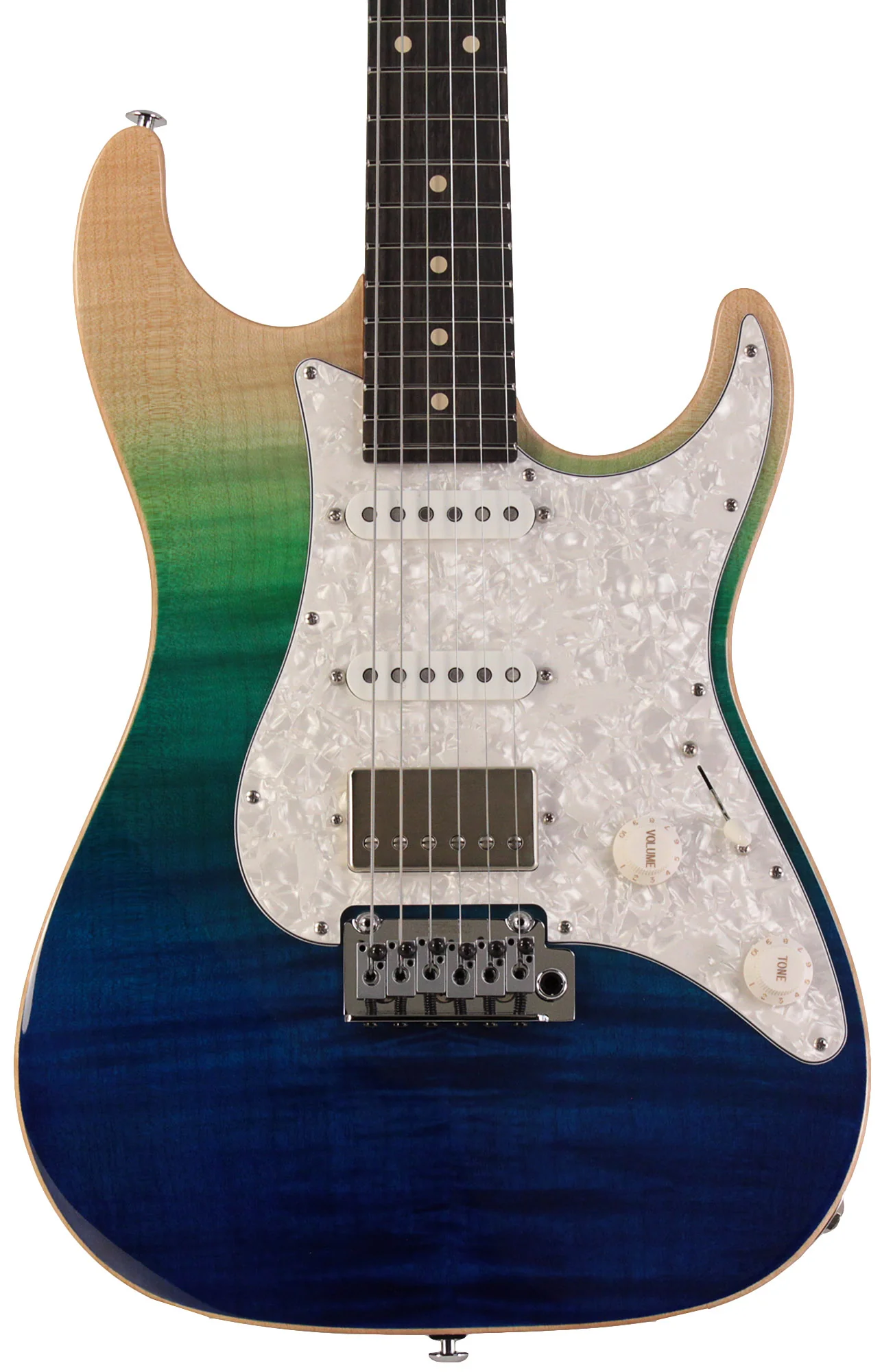 Suhr Select Standard Plus Mahogany Guitar, Aqua Blue Gradient - Image 6