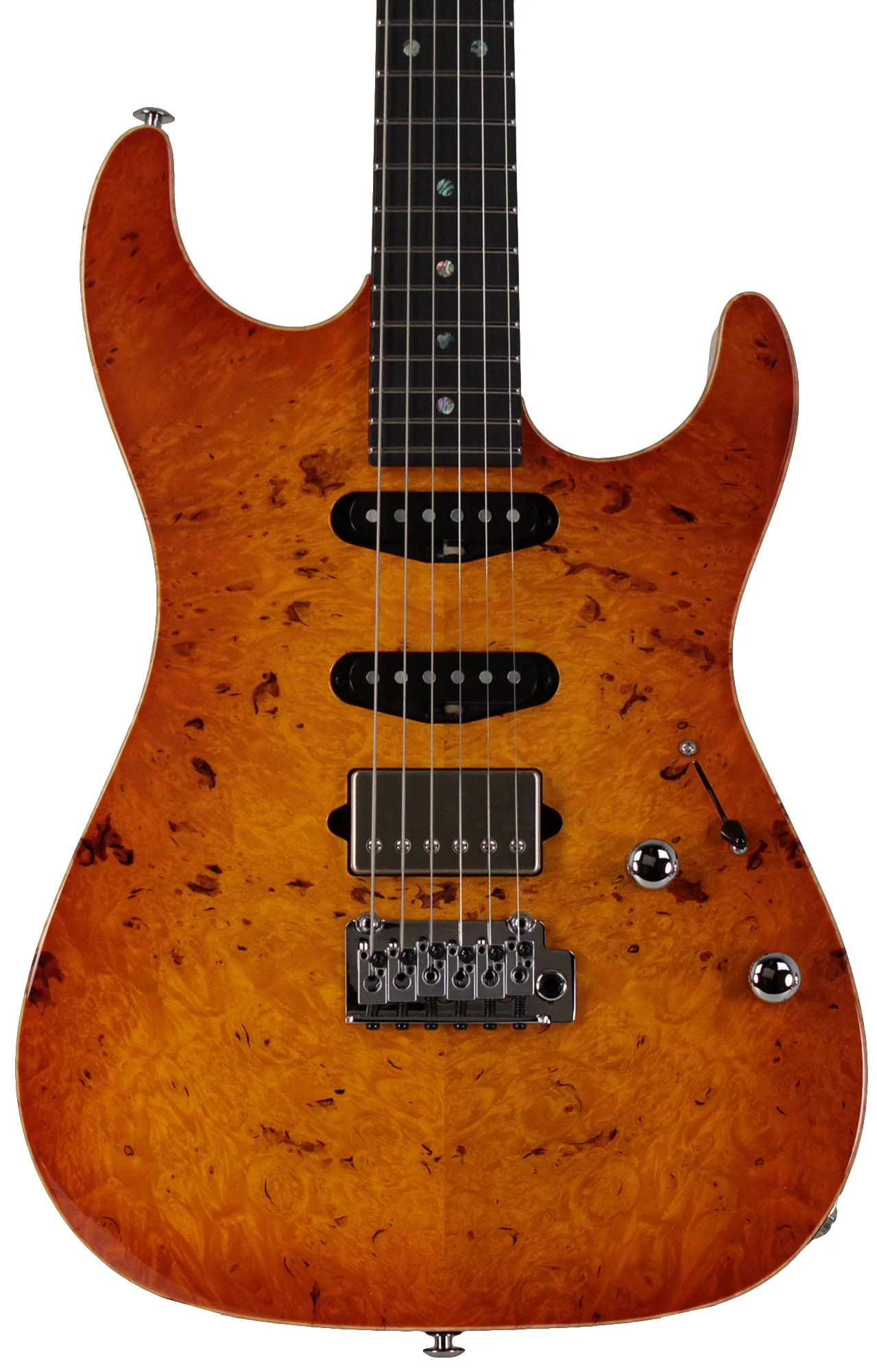 Suhr Select Standard Mahogany Guitar, Burl Suhr Burst - Image 6