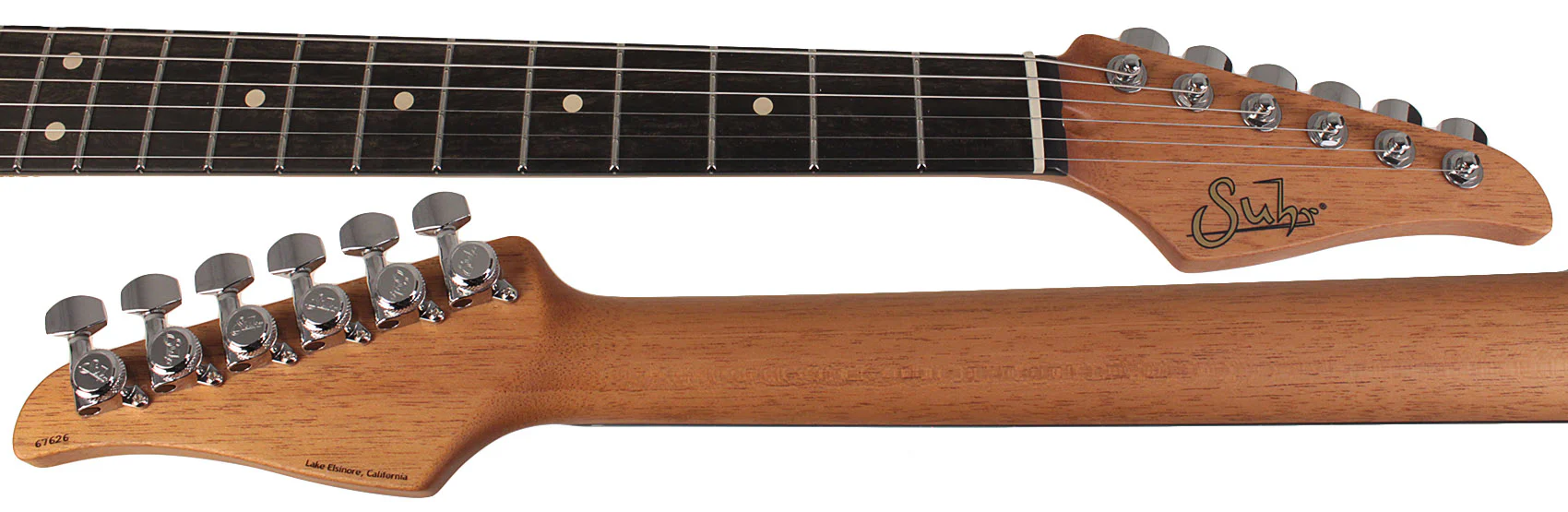 Suhr Select Standard Plus Mahogany Guitar, Burl Maple, Trans Blue Denim Slate - Image 7