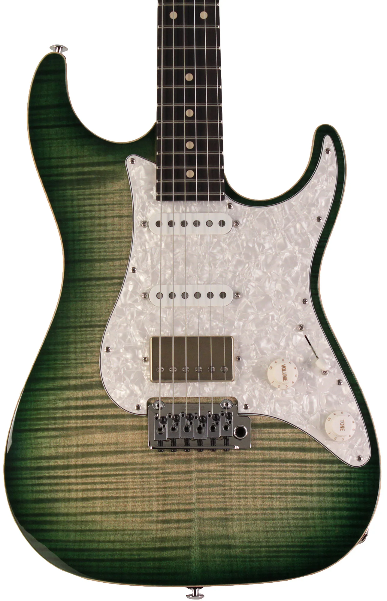 Suhr Select Standard Plus Mahogany Guitar, Faded Trans Green Burst - Image 6