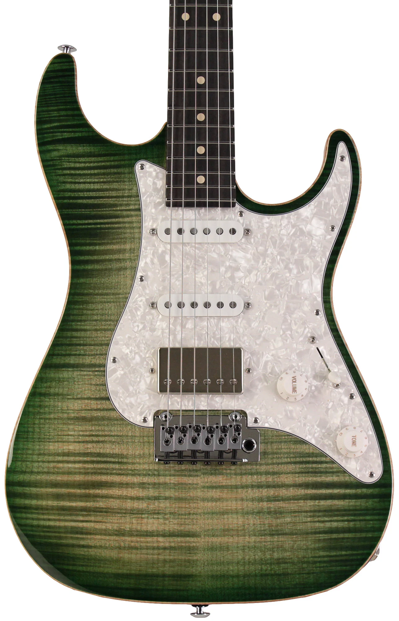 Suhr Select Standard Plus Mahogany Guitar, Faded Trans Green Burst - Image 6