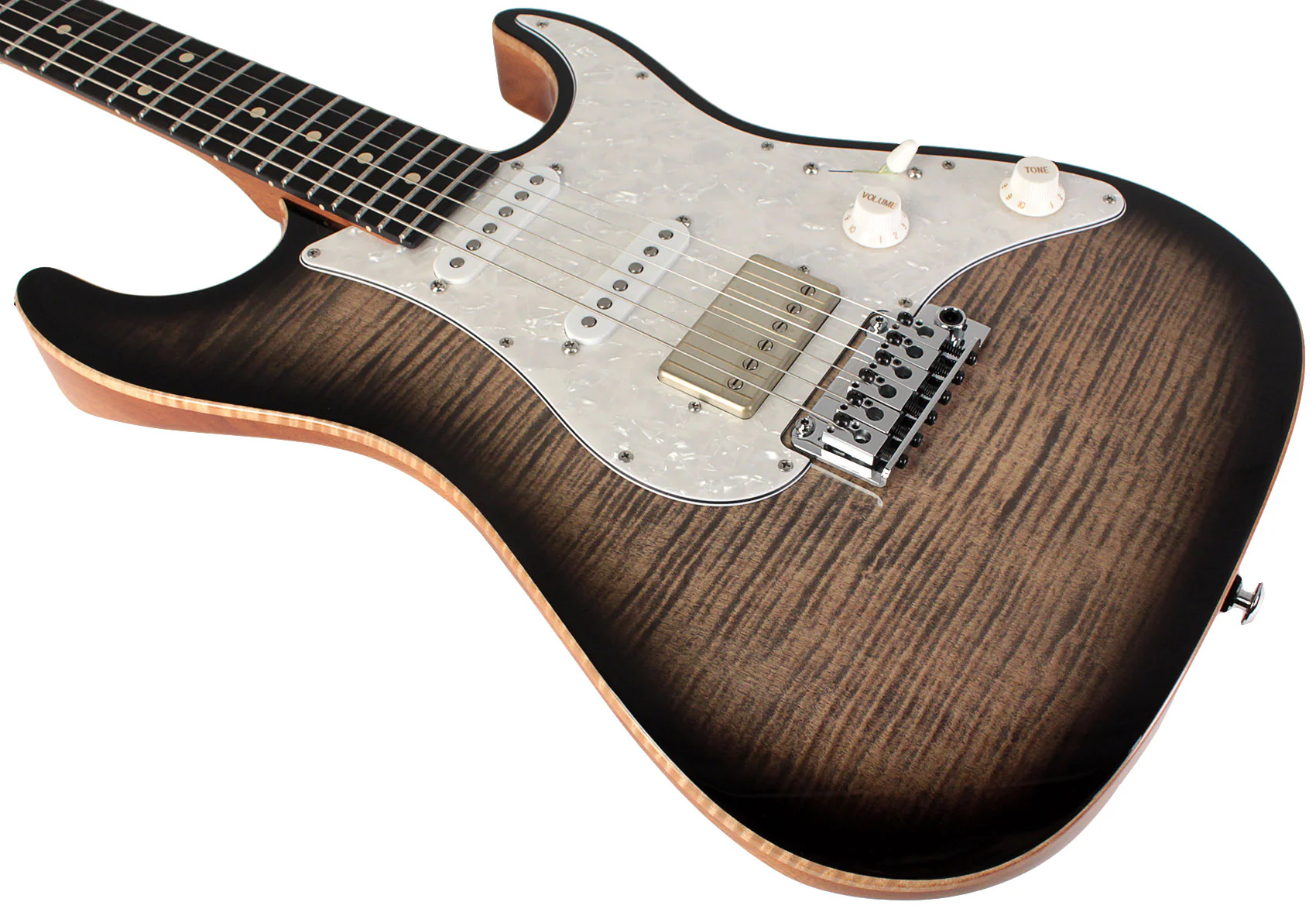 Suhr Select Standard Plus Mahogany Guitar, Trans Charcoal Burst - Image 4