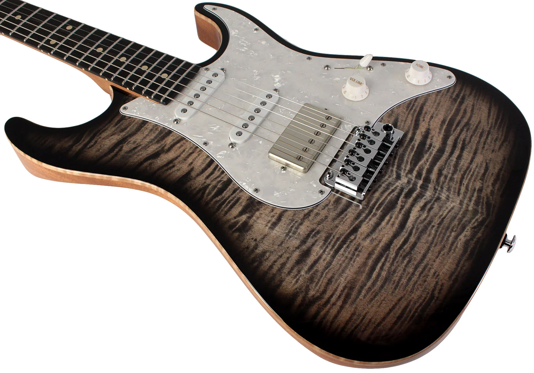 Suhr Select Standard Plus Mahogany Guitar, Trans Charcoal Burst - Image 4