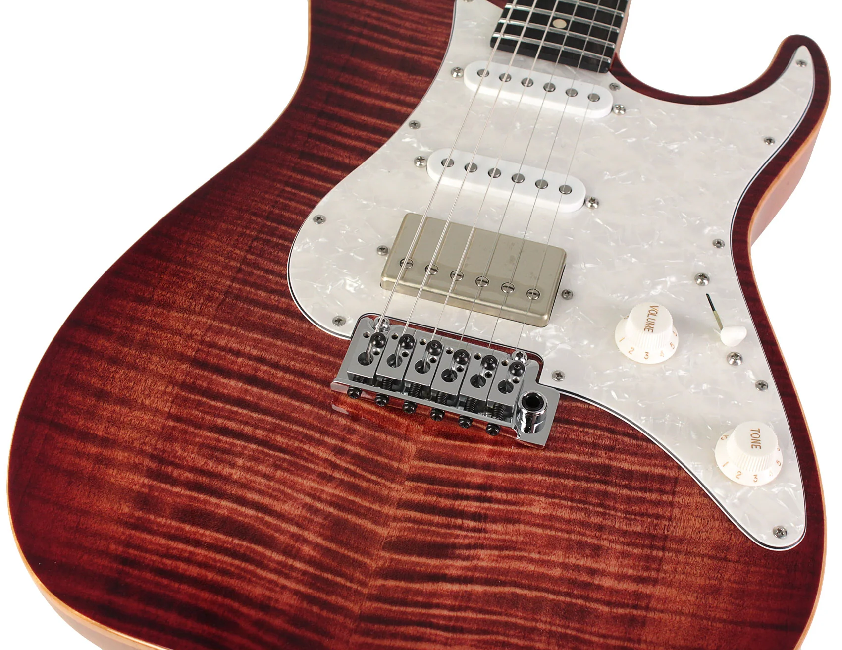 Suhr Select Standard Plus Mahogany Guitar, Trans Wine Red Burst - Image 3