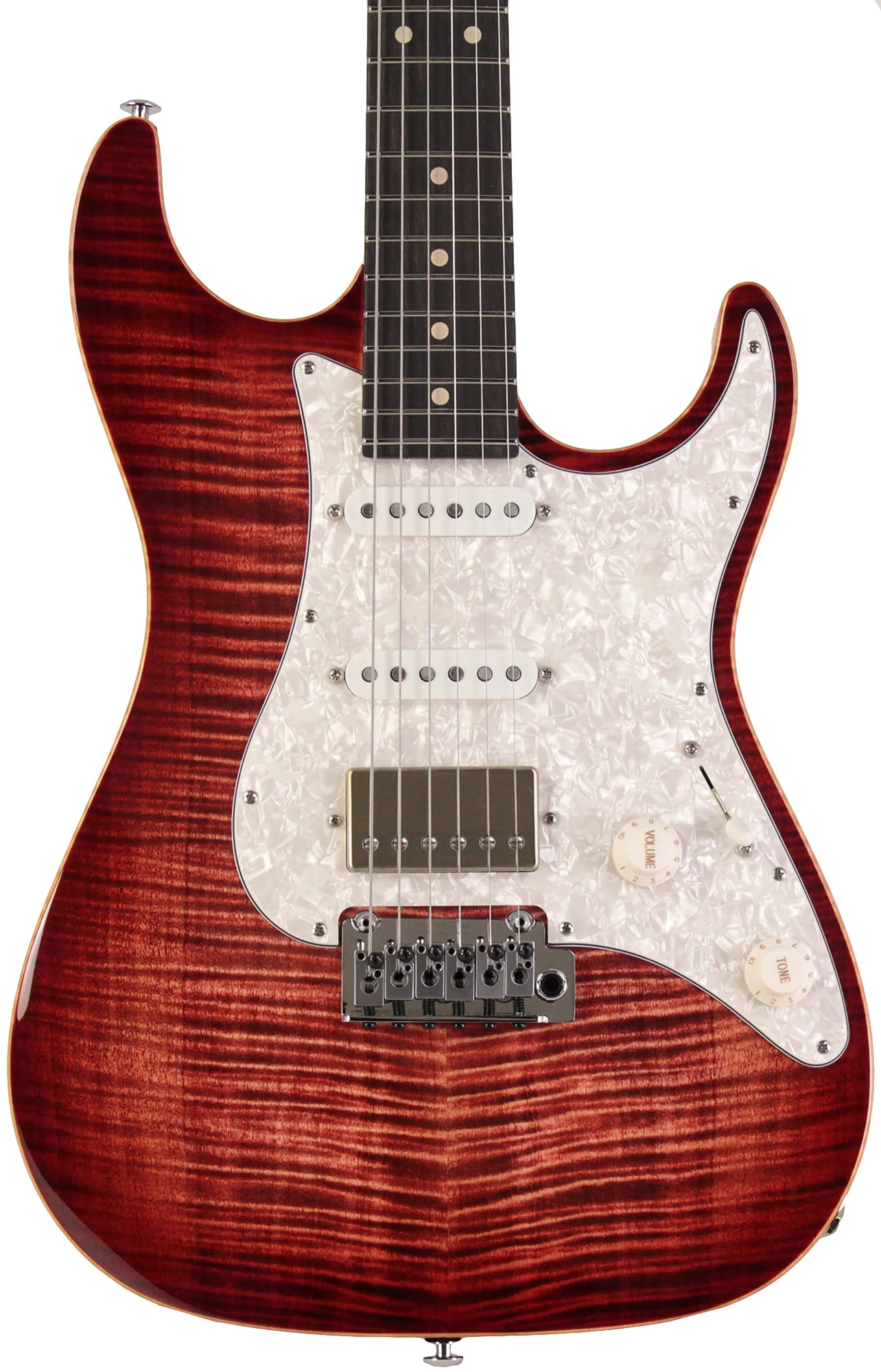 Suhr Select Standard Plus Mahogany Guitar, Trans Wine Red Burst - Image 6