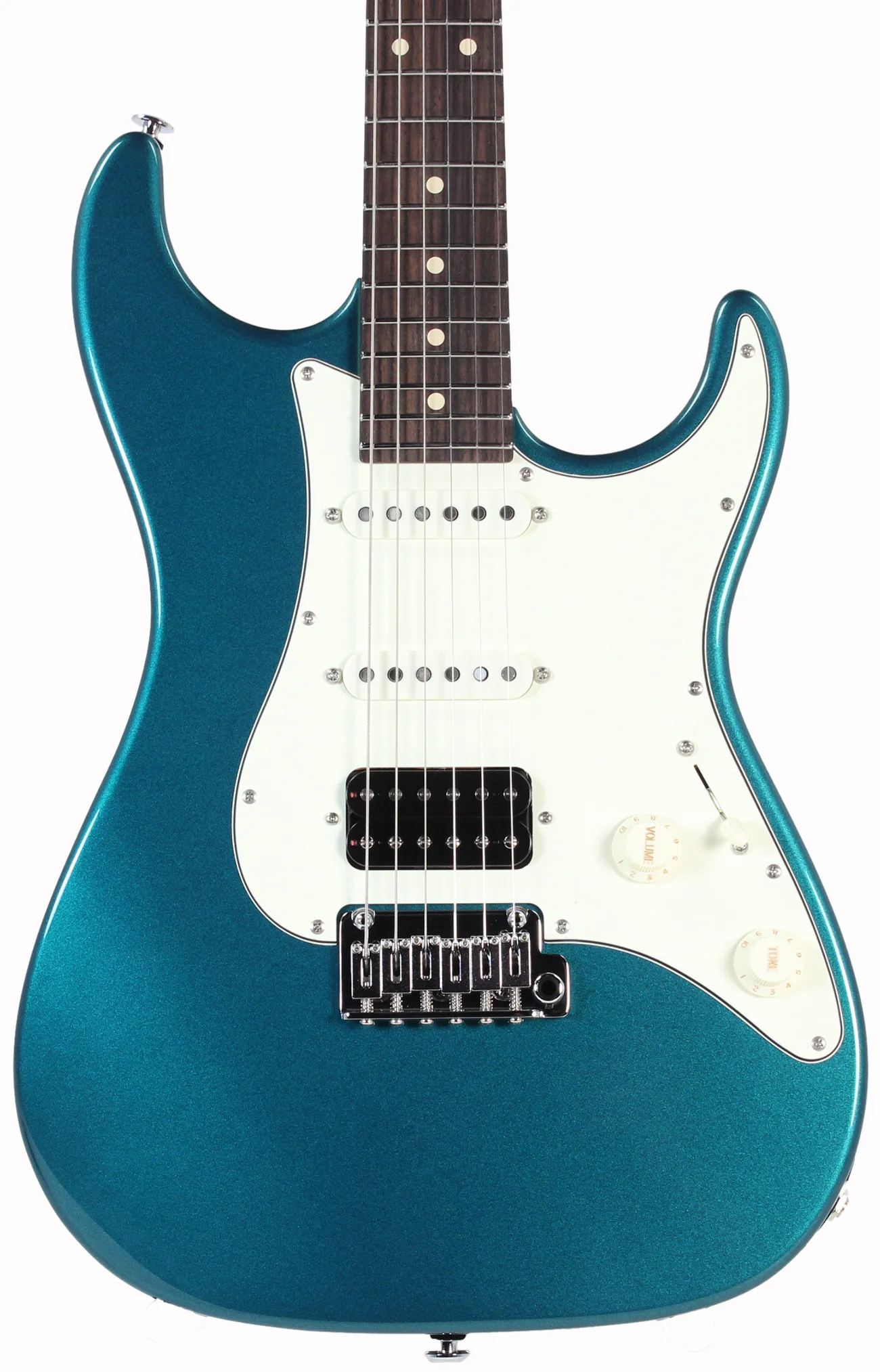 Suhr Throwback Standard Pro Guitar, Ocean Turquoise Metallic, Rosewood - Image 3