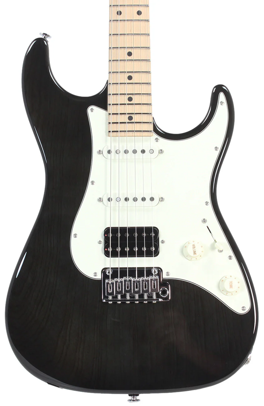 Suhr Throwback Standard Pro Guitar, Trans Black, Maple - Image 3
