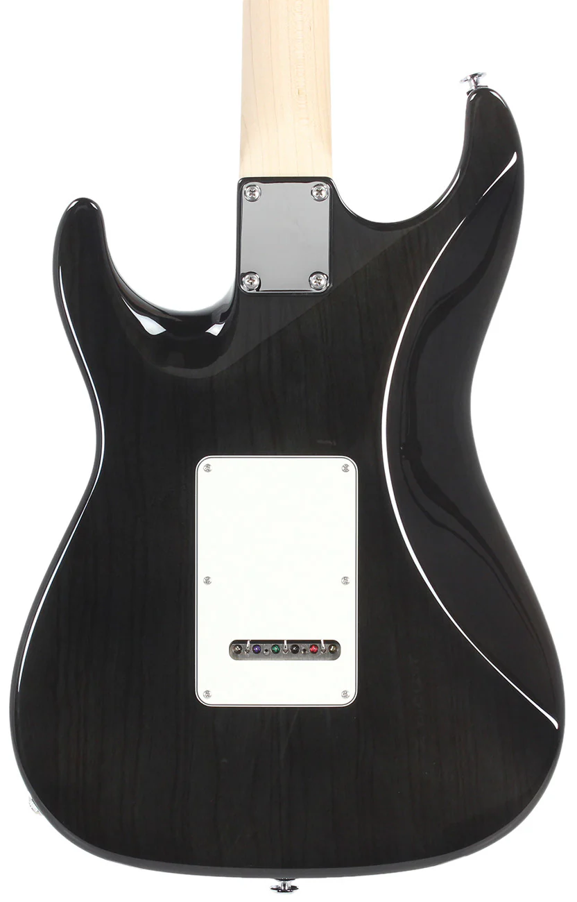 Suhr Throwback Standard Pro Guitar, Trans Black, Maple - Image 4