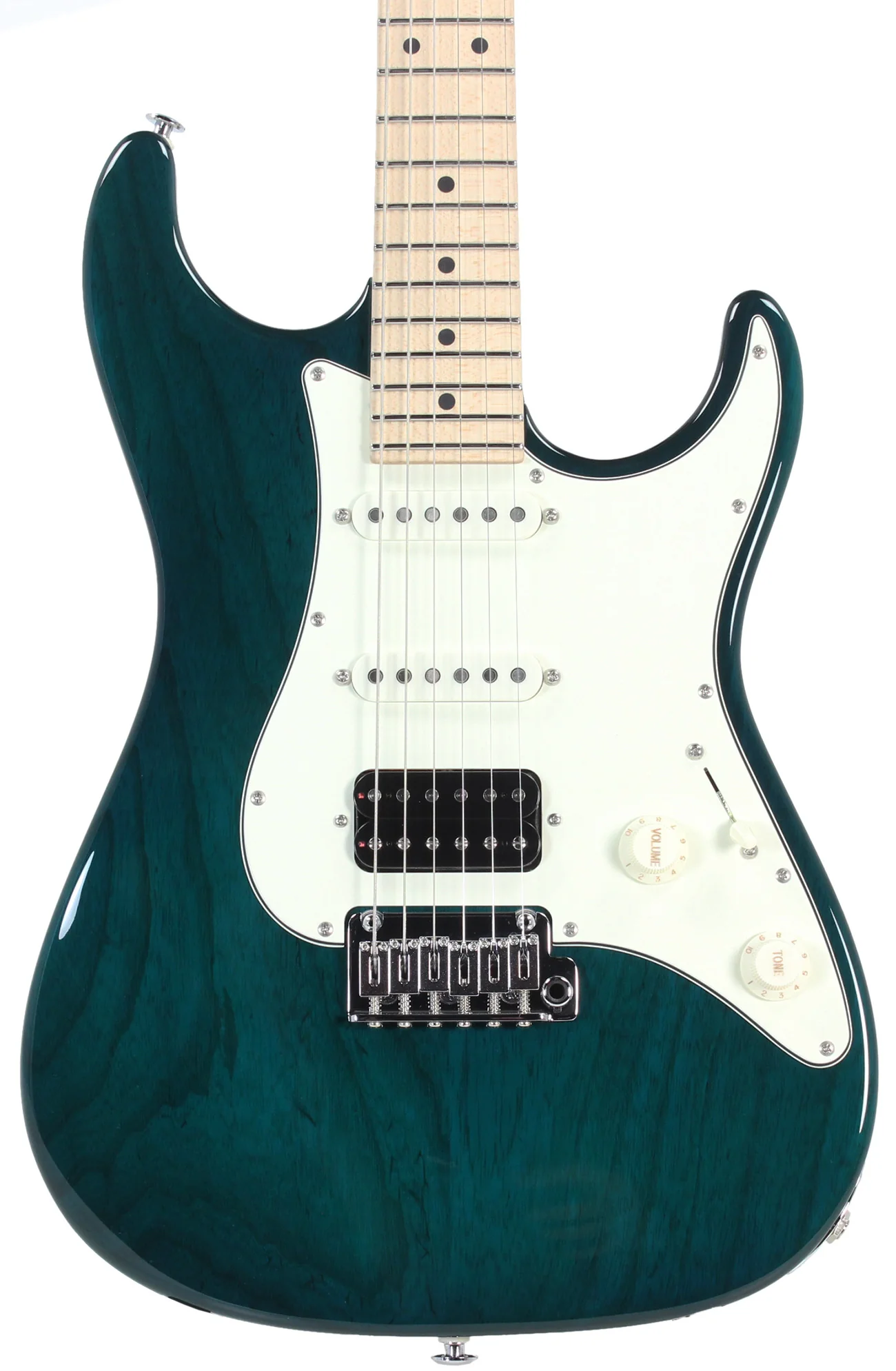 Suhr Throwback Standard Pro Guitar, Trans Teal, Maple - Image 3