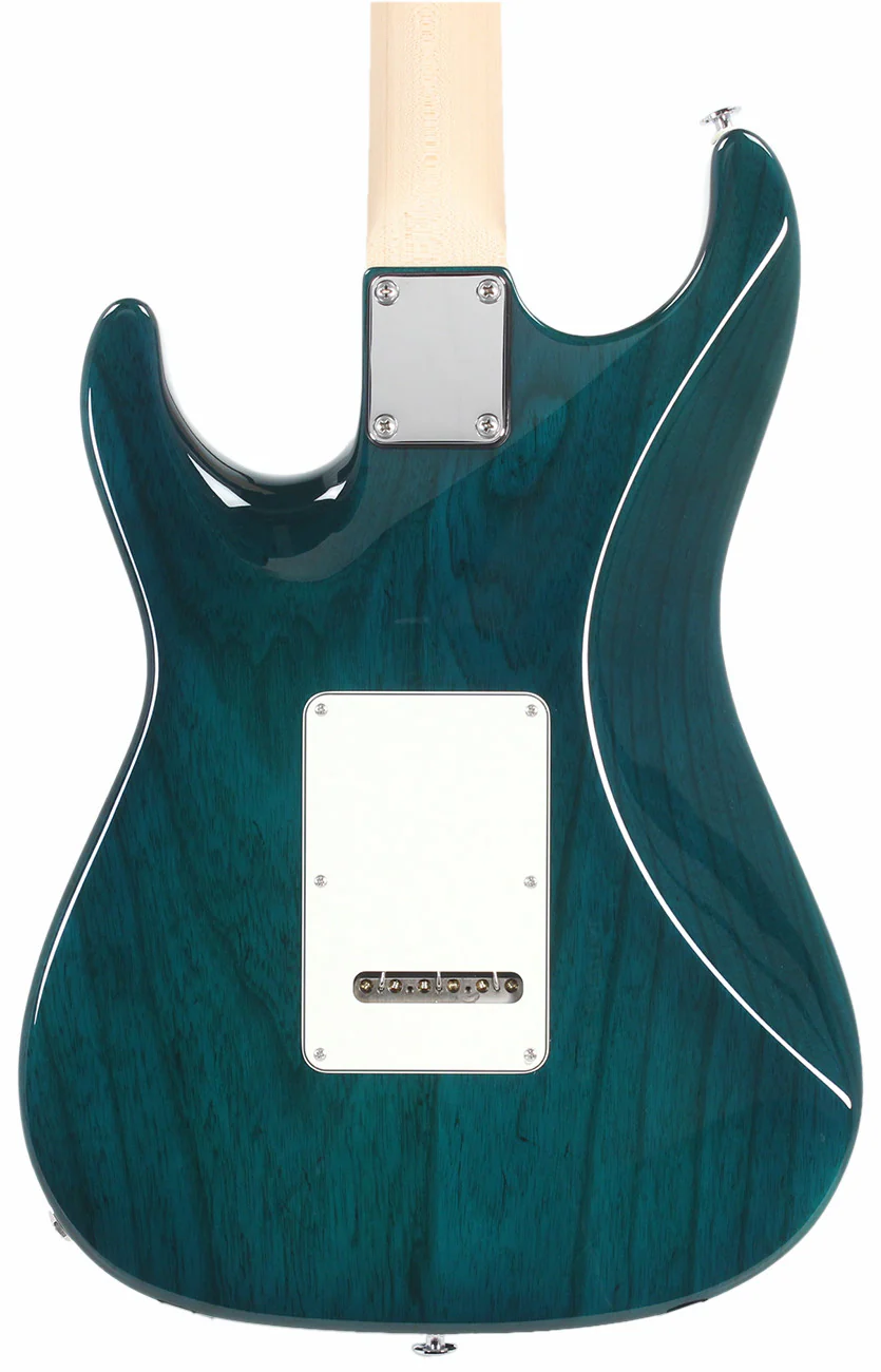 Suhr Throwback Standard Pro Guitar, Trans Teal, Maple - Image 4