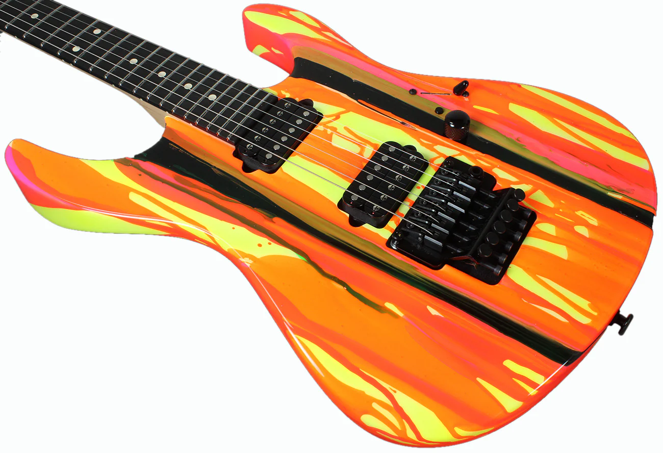 Suhr 80s Shred MKII Guitar - Neon Drip - Ebony - Image 5