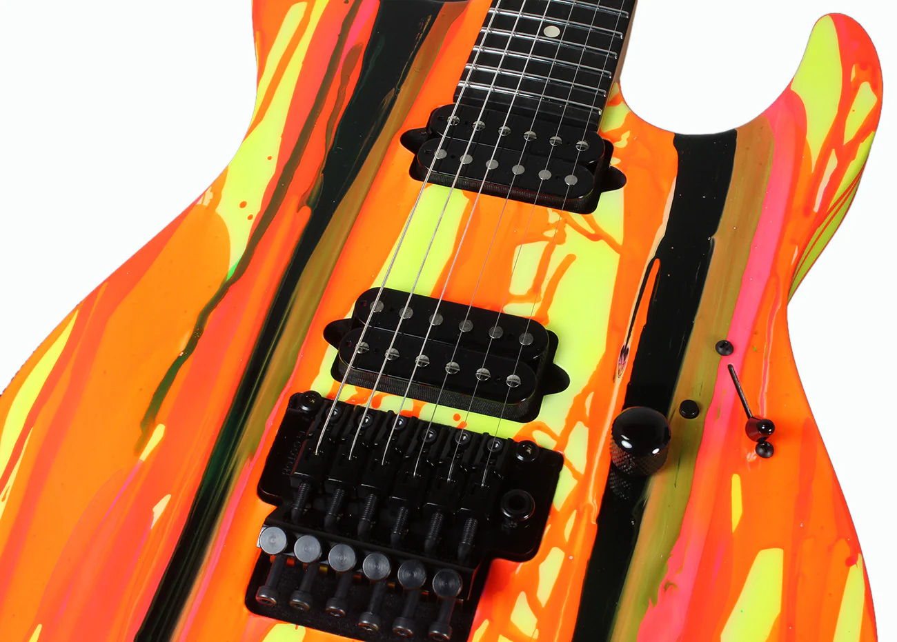 Suhr 80s Shred MKII Guitar - Neon Drip - Ebony - Image 6