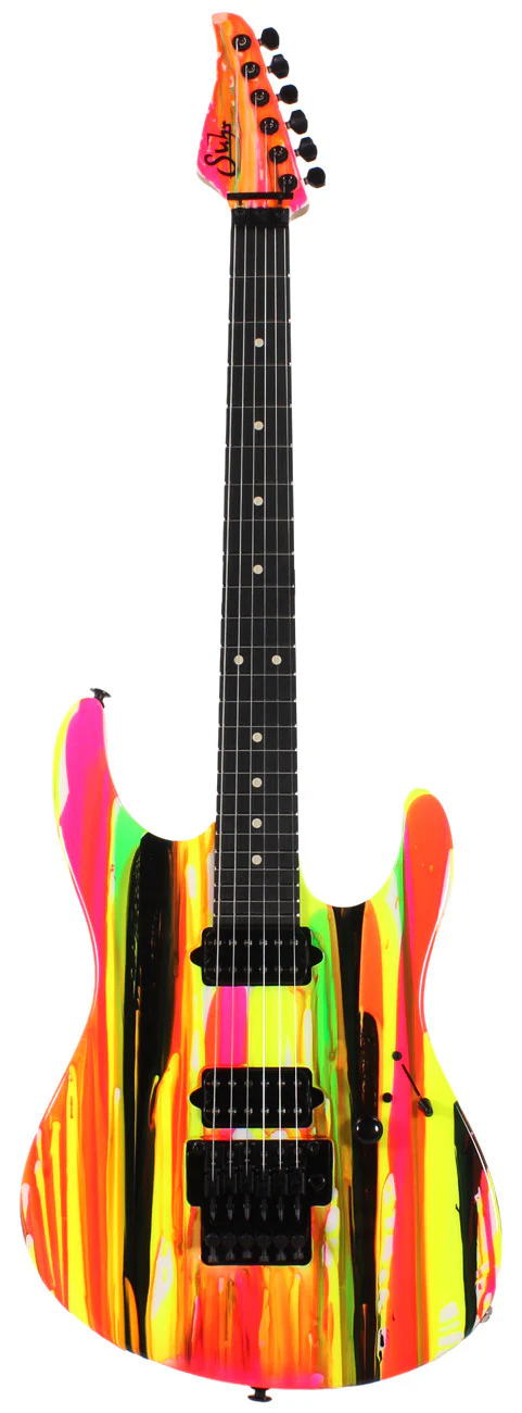 Suhr 80s Shred MKII Guitar - Neon Drip - Ebony