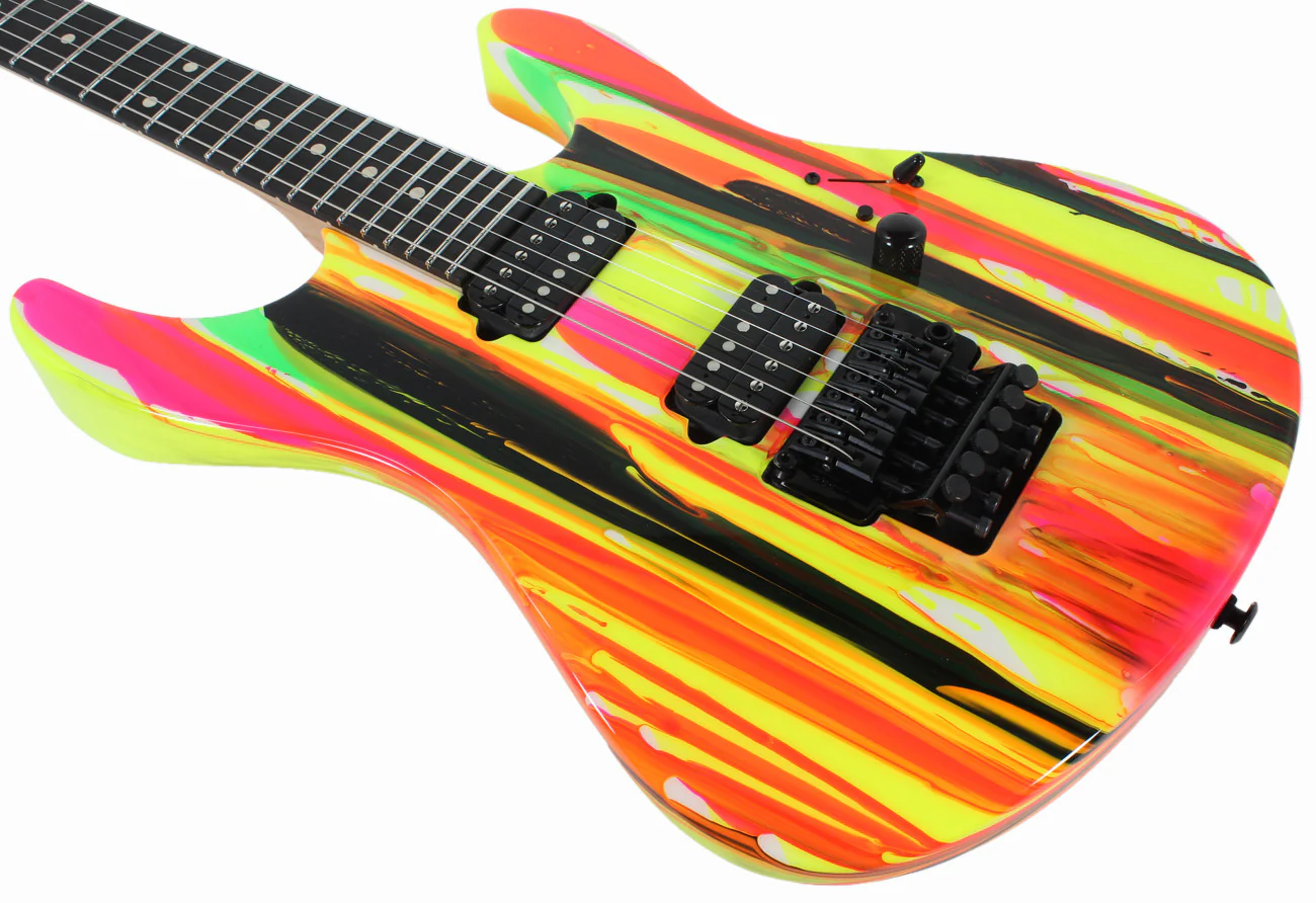 Suhr 80s Shred MKII Guitar - Neon Drip - Ebony - Image 6
